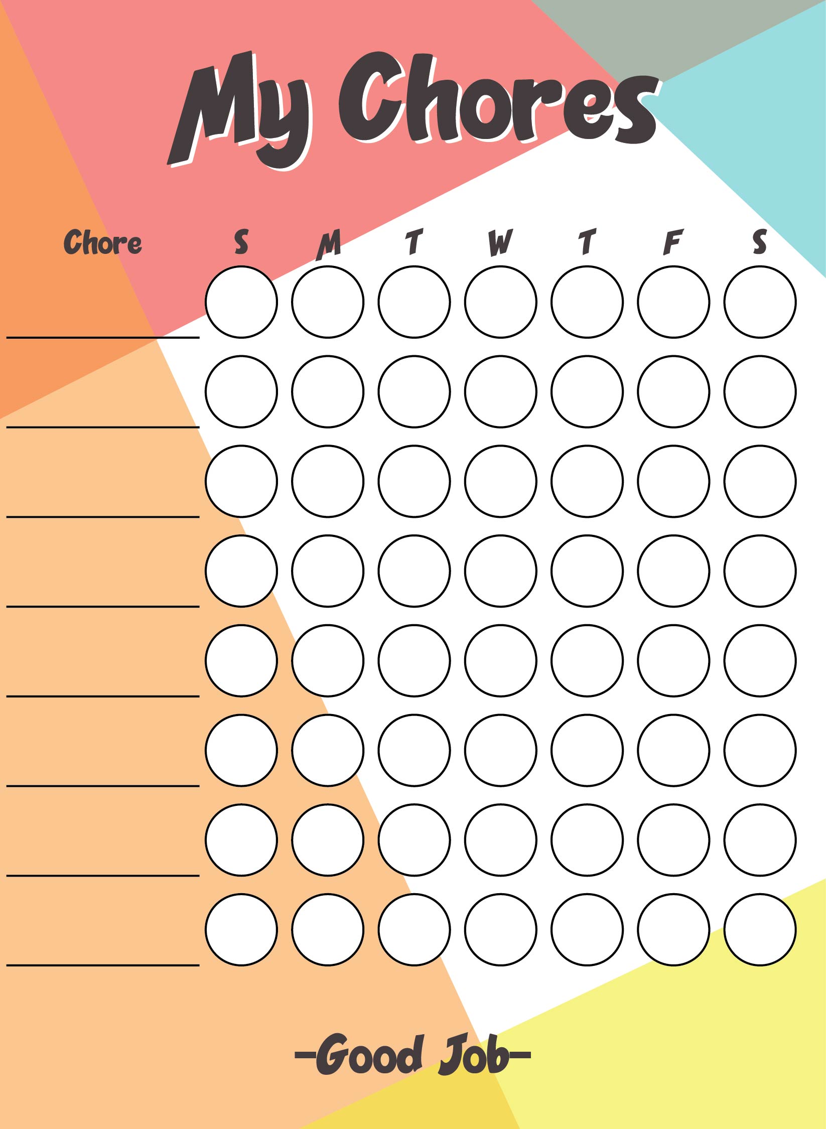 10 Best My Chore Chart Printable Printablee