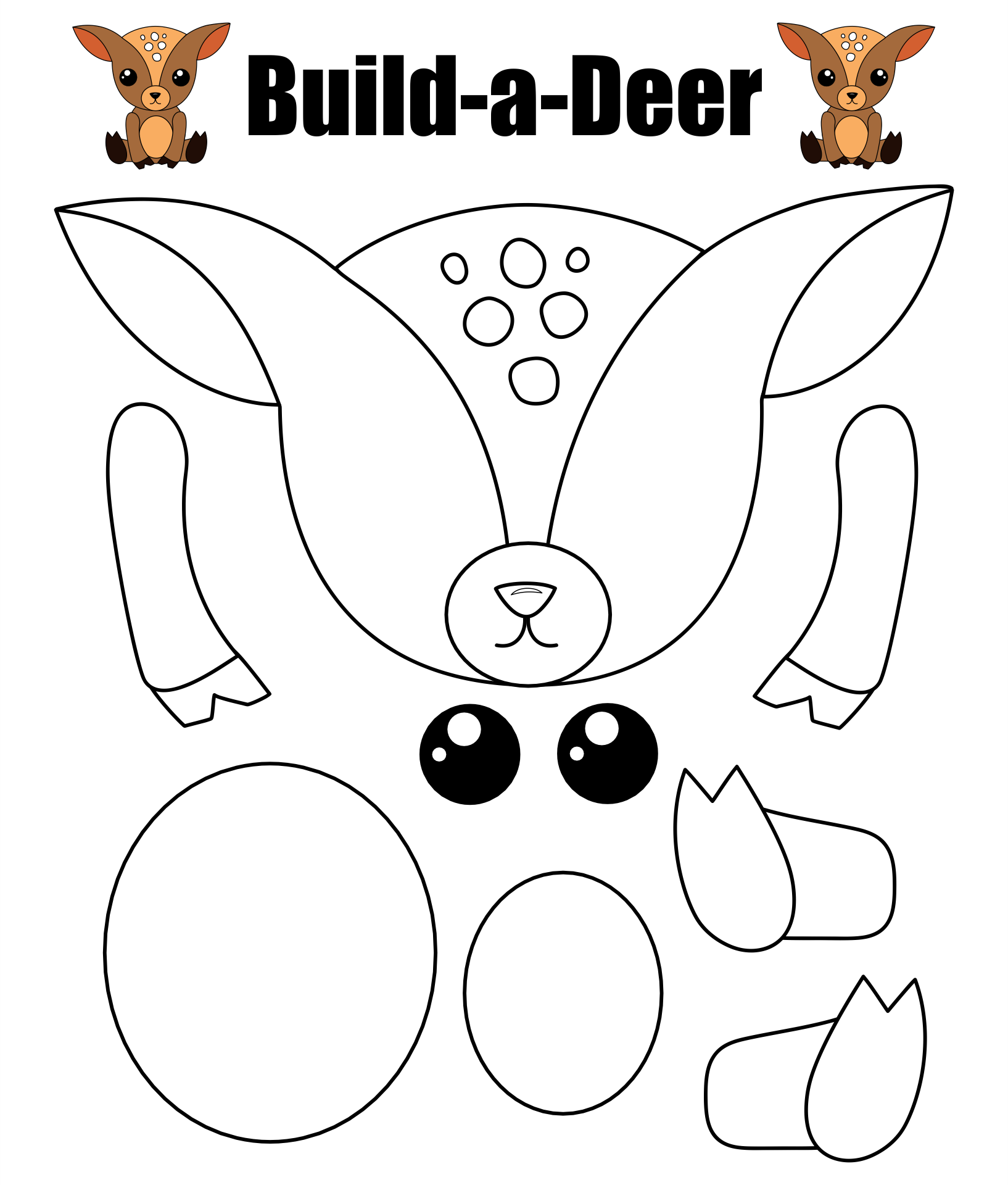 Printable Reindeer Craft Template Printable World Holiday