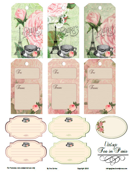 Printable Vintage Tea Labels