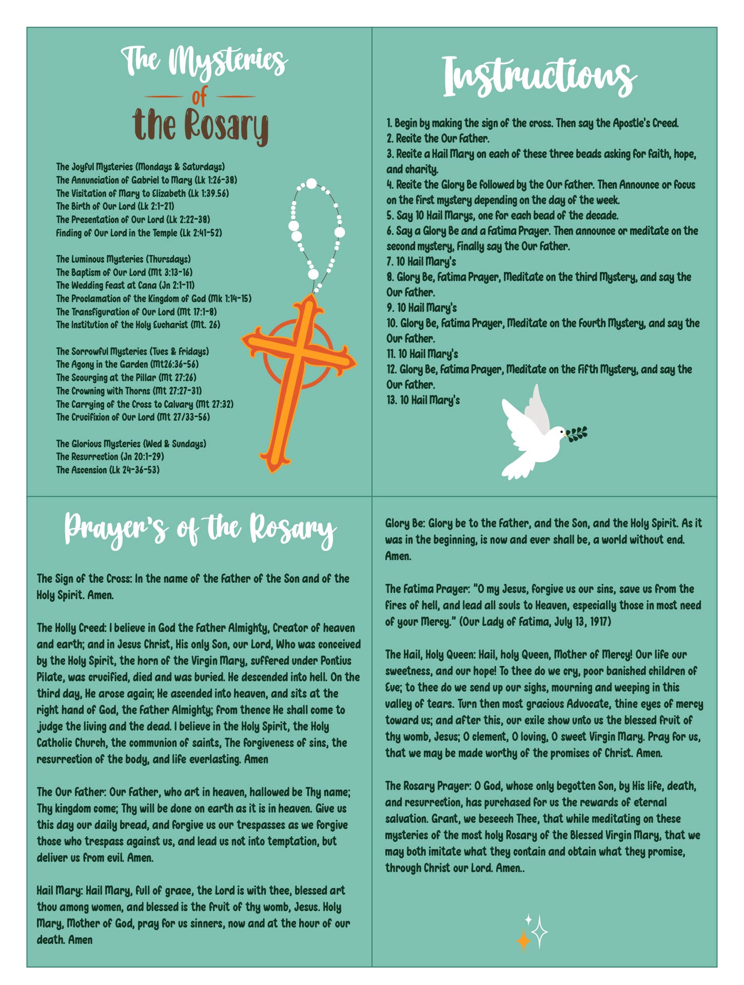 7 Best Images of Printable Rosary Pamphlet Fold - How to Pray the ...