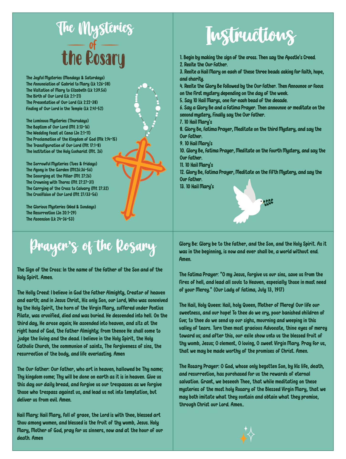 Rosary Booklet Printable Pdf Printable Word Searches