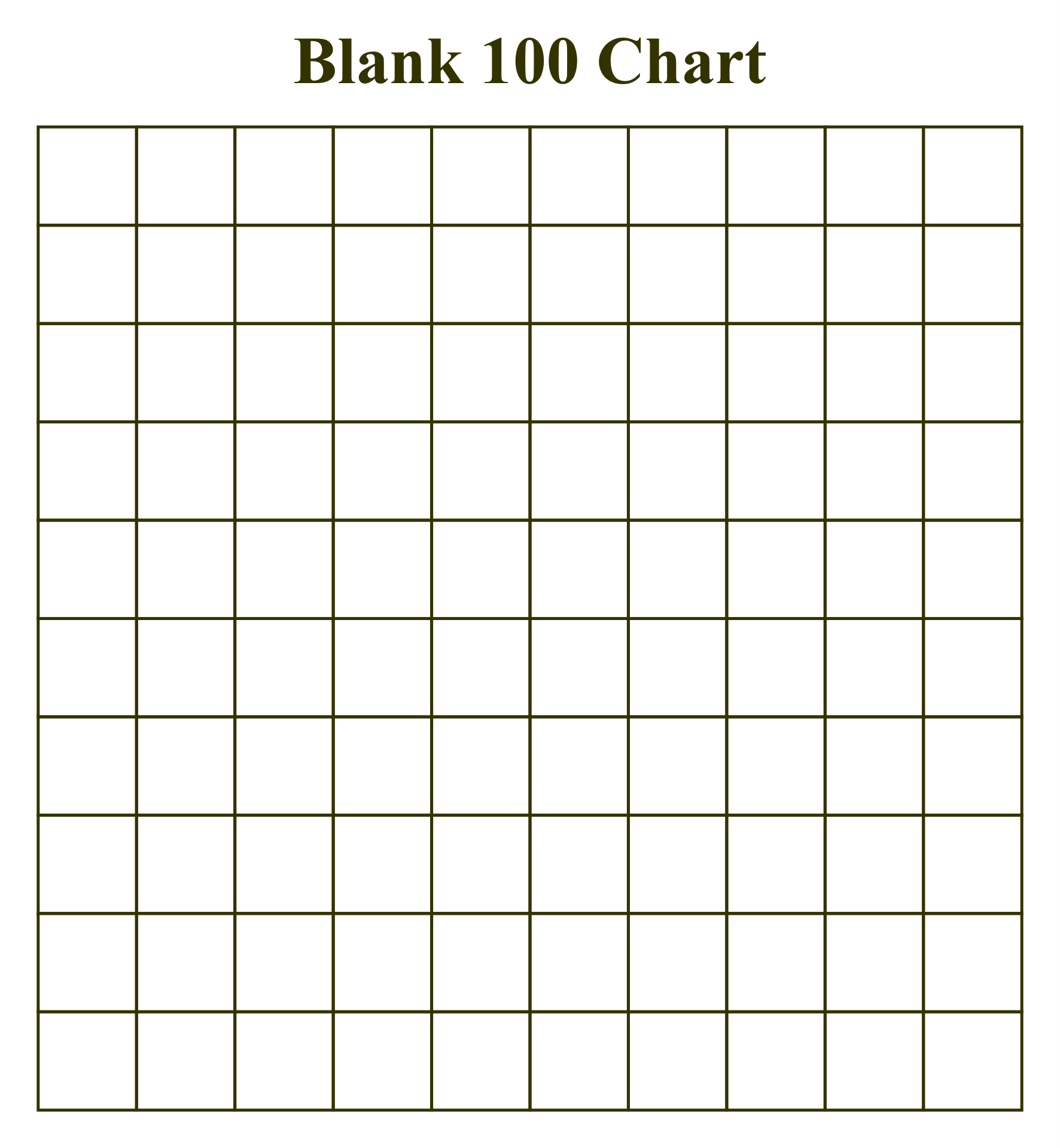 Free Blank 100 Chart Printable