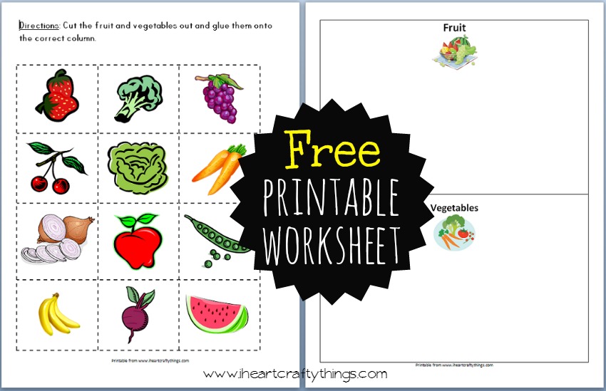 Fruit and Vegetable Sort Worksheet