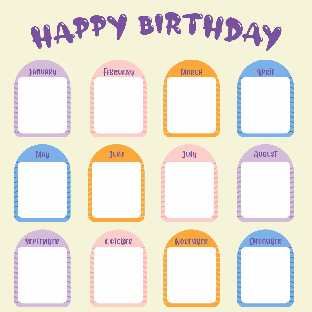 Printable Birthday Chart