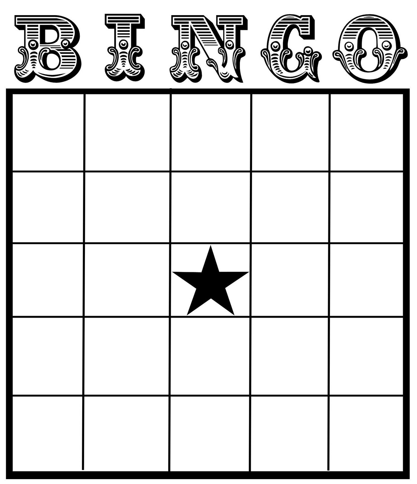 Printable Blank Bingo Cards Template