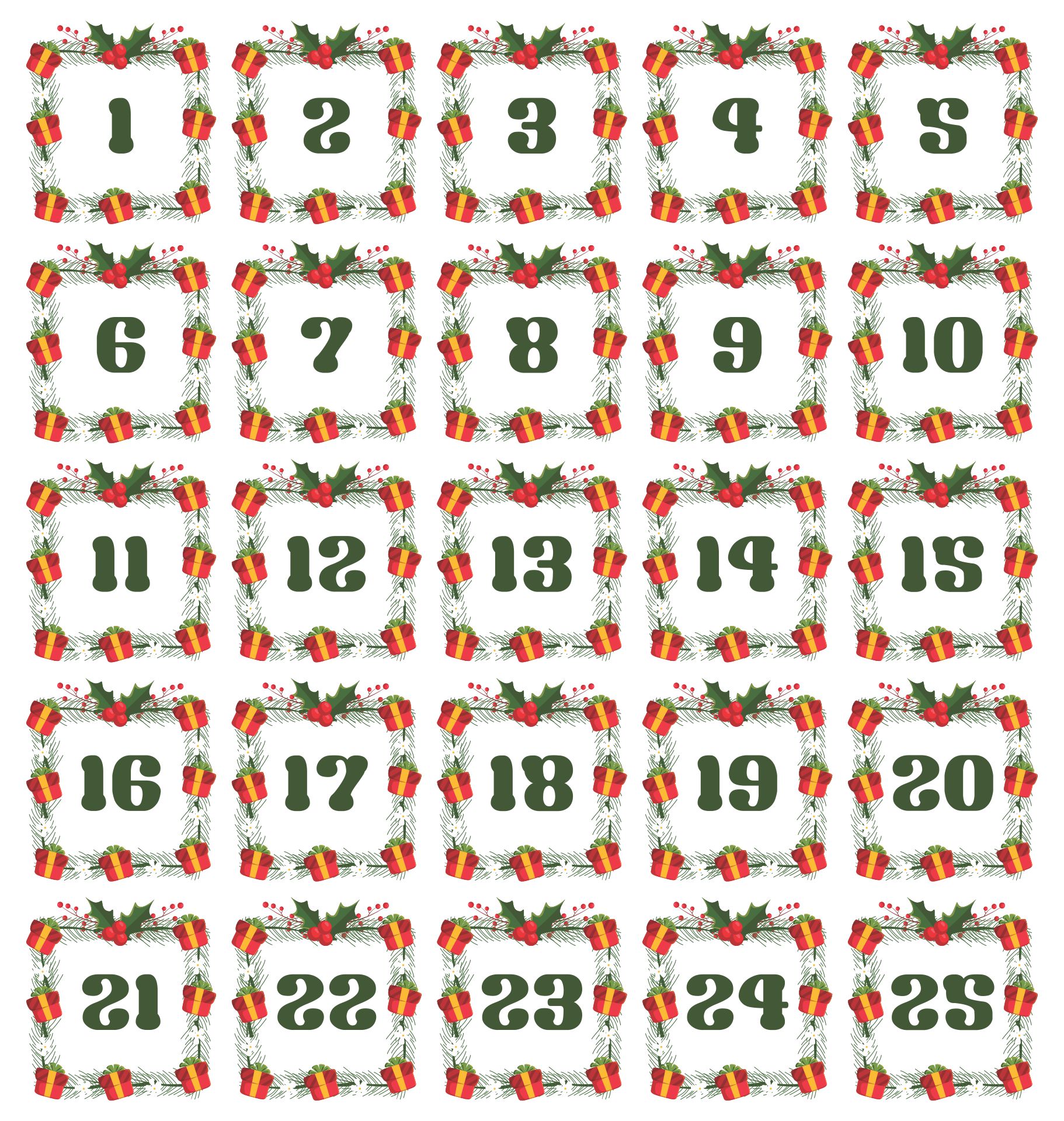 10 Best Printable December Calendar Numbers Printablee