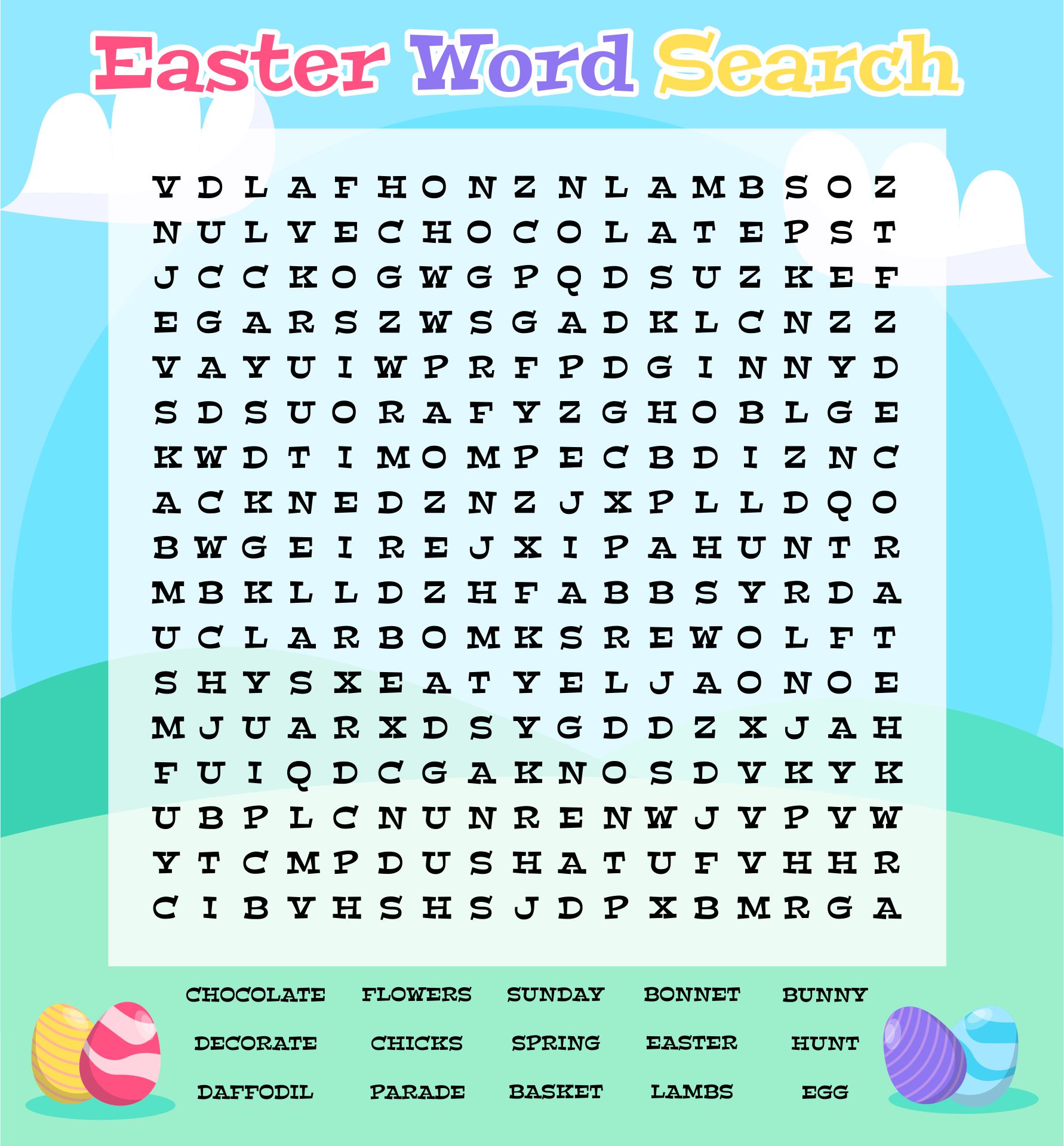 Printable Kids Word Search Puzzles