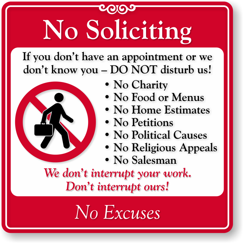 Printable No Soliciting Door Sign