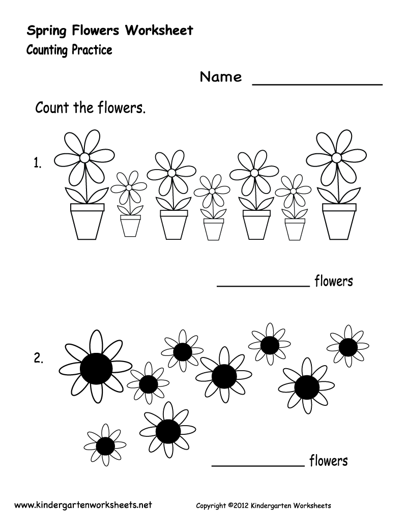 Spring Flowers Printable Worksheets