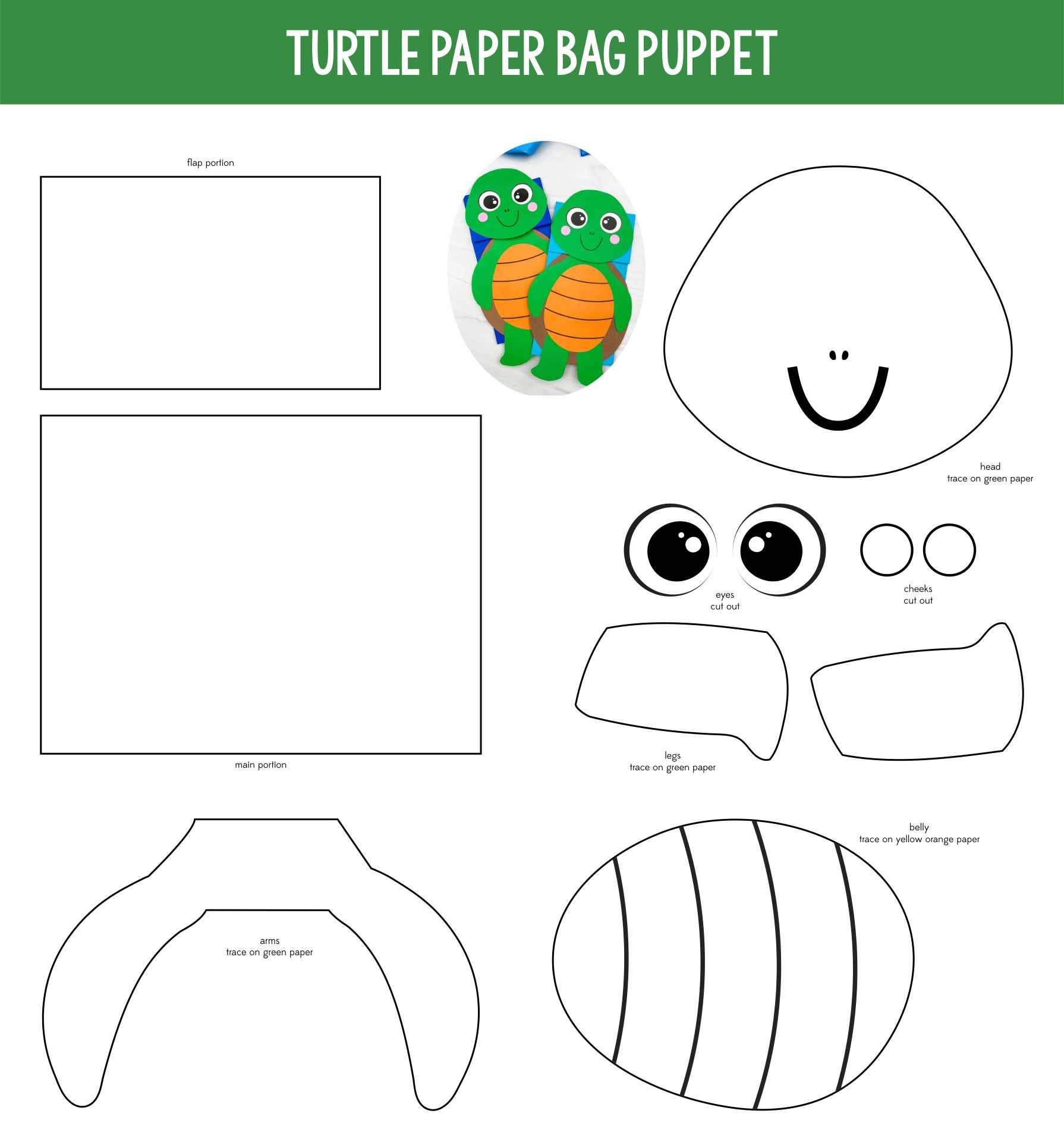 Printable Paper Bag Puppets Animals