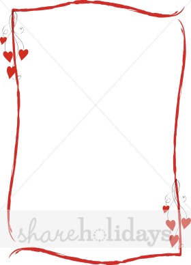 Valentines Day Hearts Border