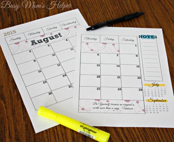 Printable Mom Planner 2016