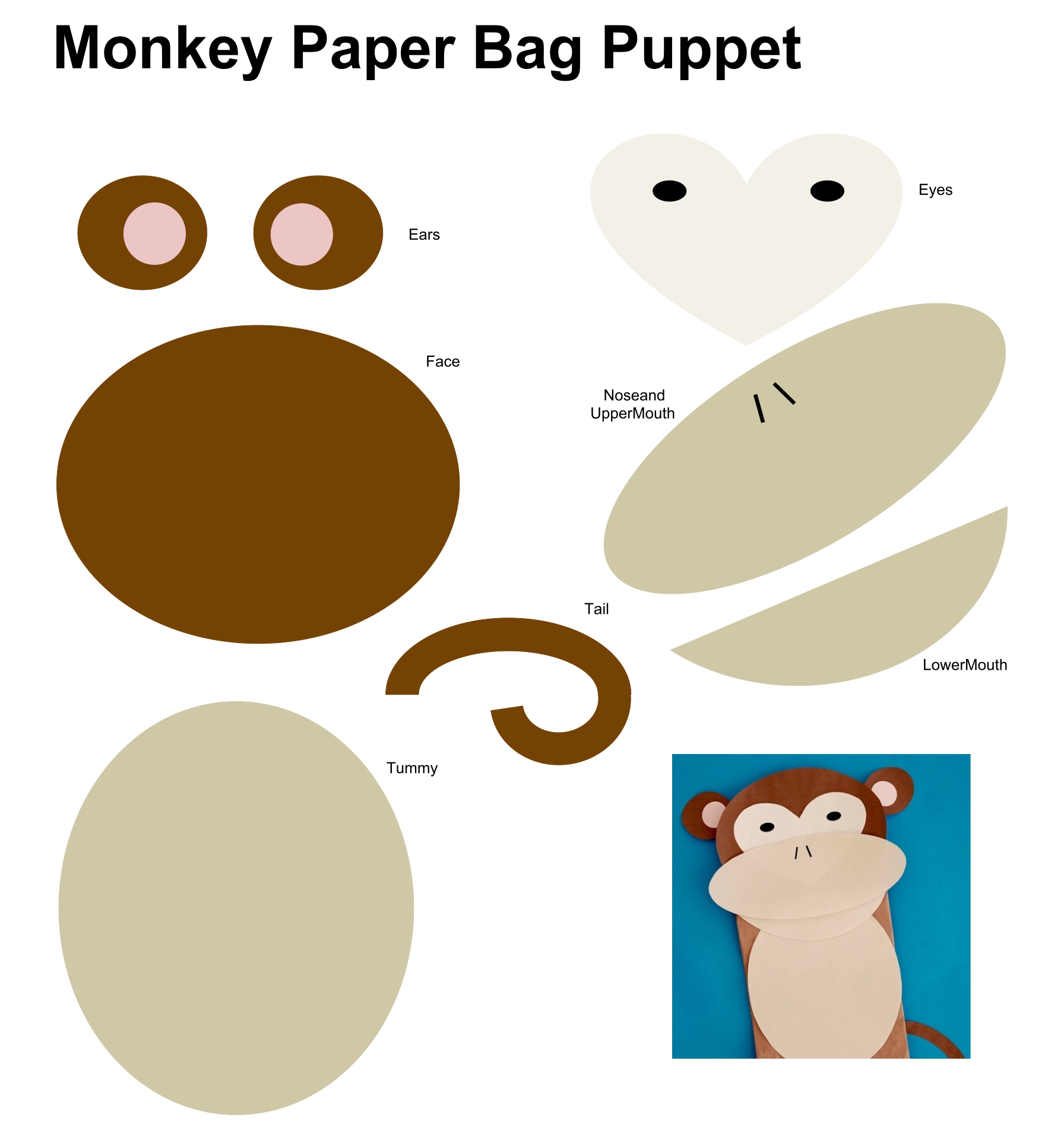 10 Best Printable Paper Bag Puppets PDF for Free at Printablee