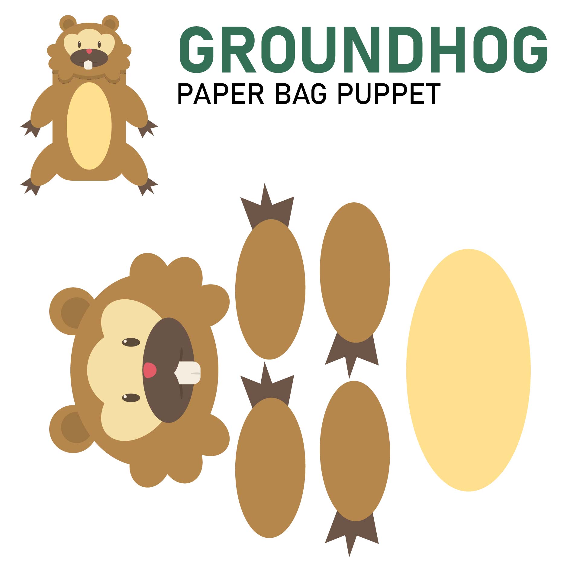 Paper Bag Puppet Template Printable Printable Templates