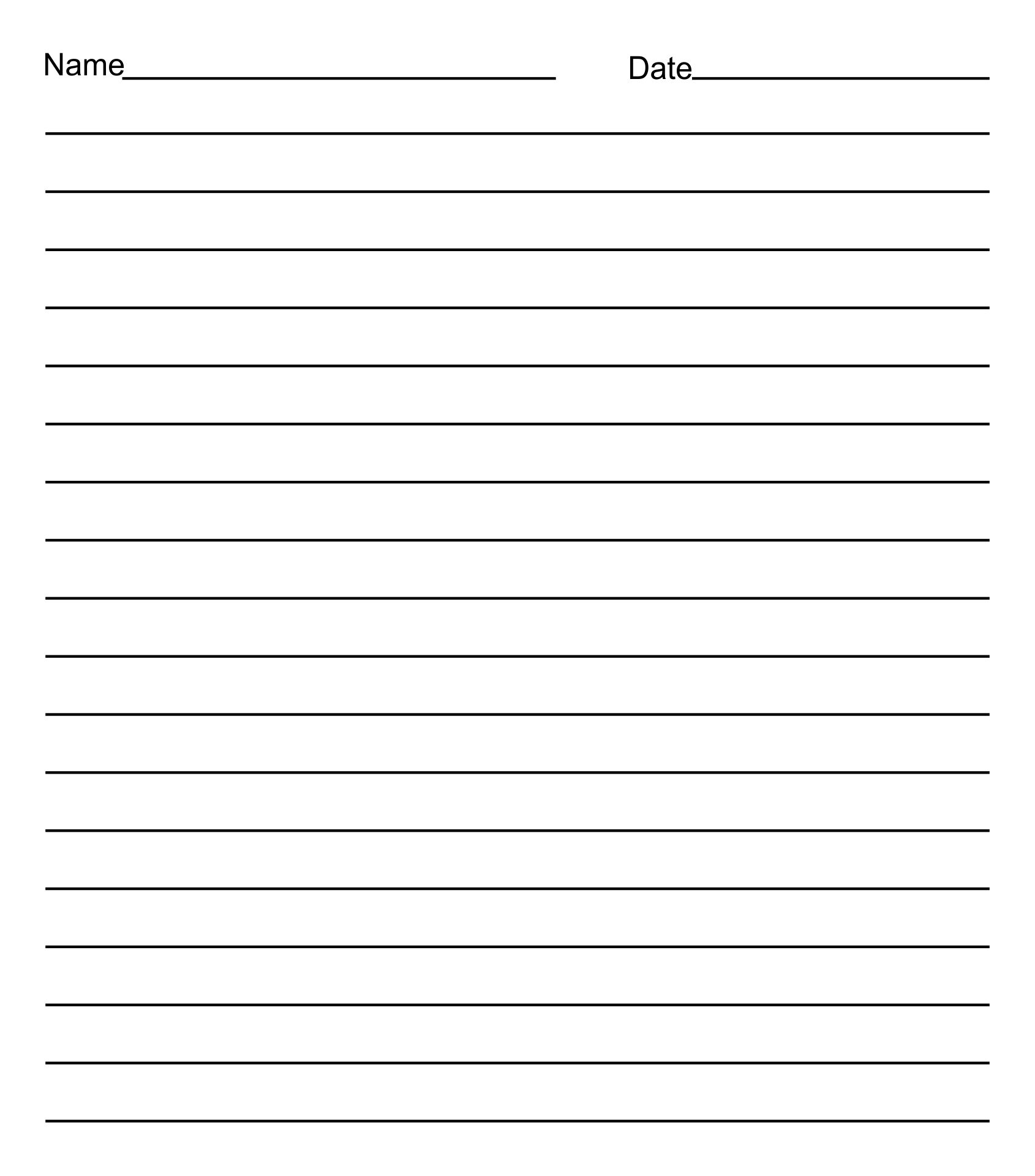 21 Best Free Printable Lined Writing Paper Template - printablee.com For Letter Writing Template For First Grade