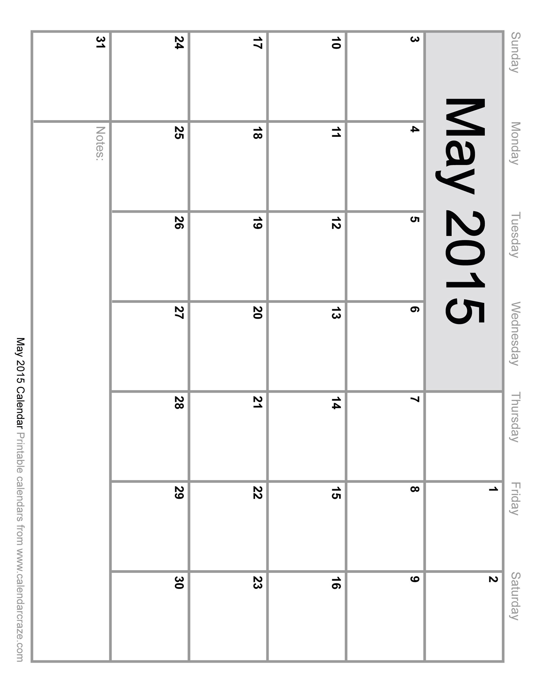 September 2015 Calendar Printable Template