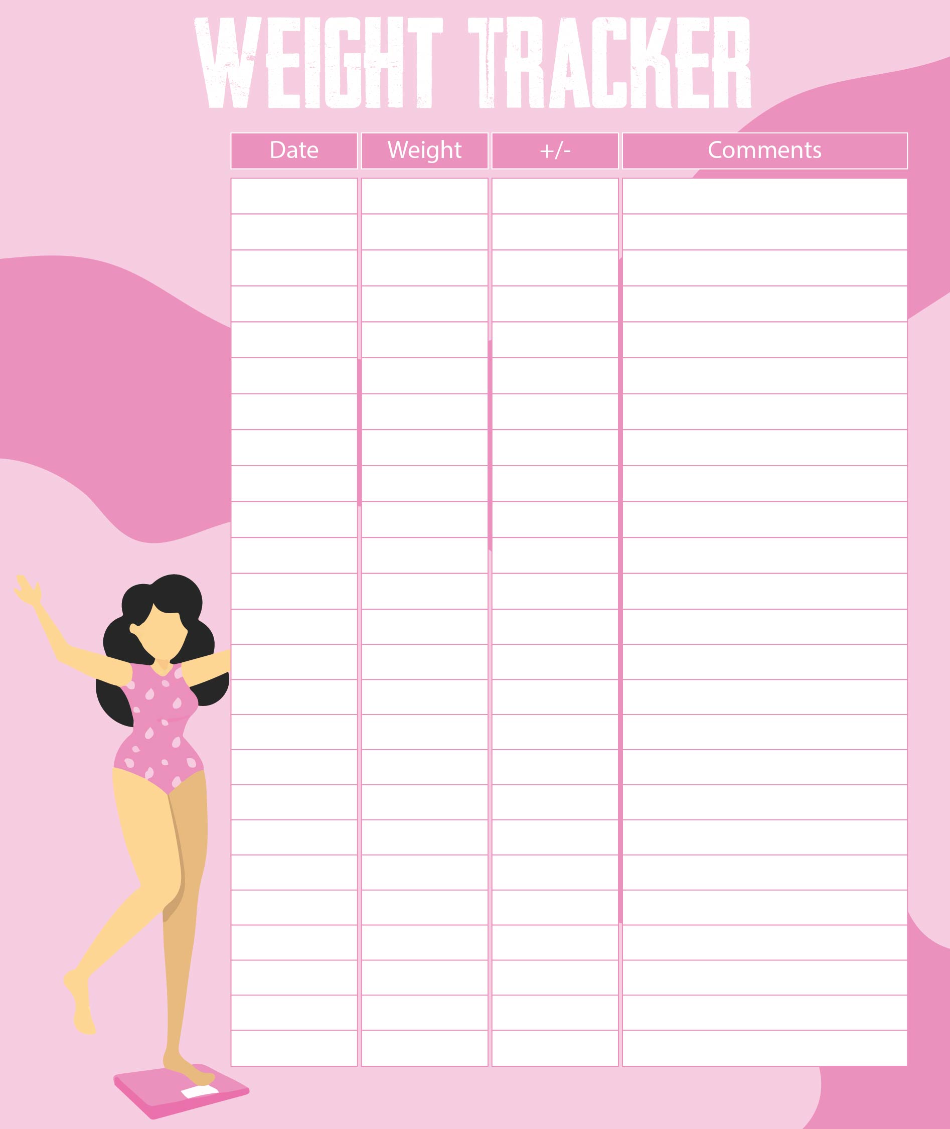 weight loss tracker journal template