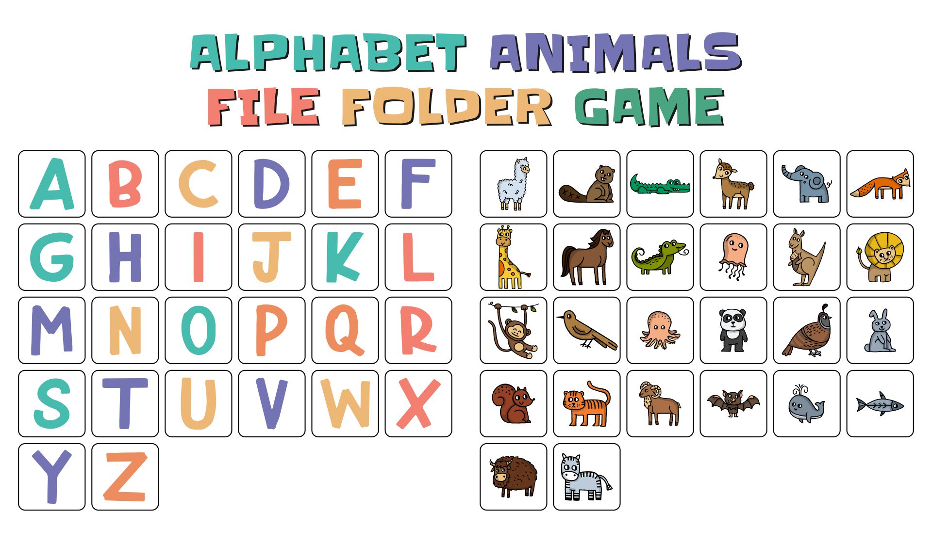 Printable File Folder Games Alphabet