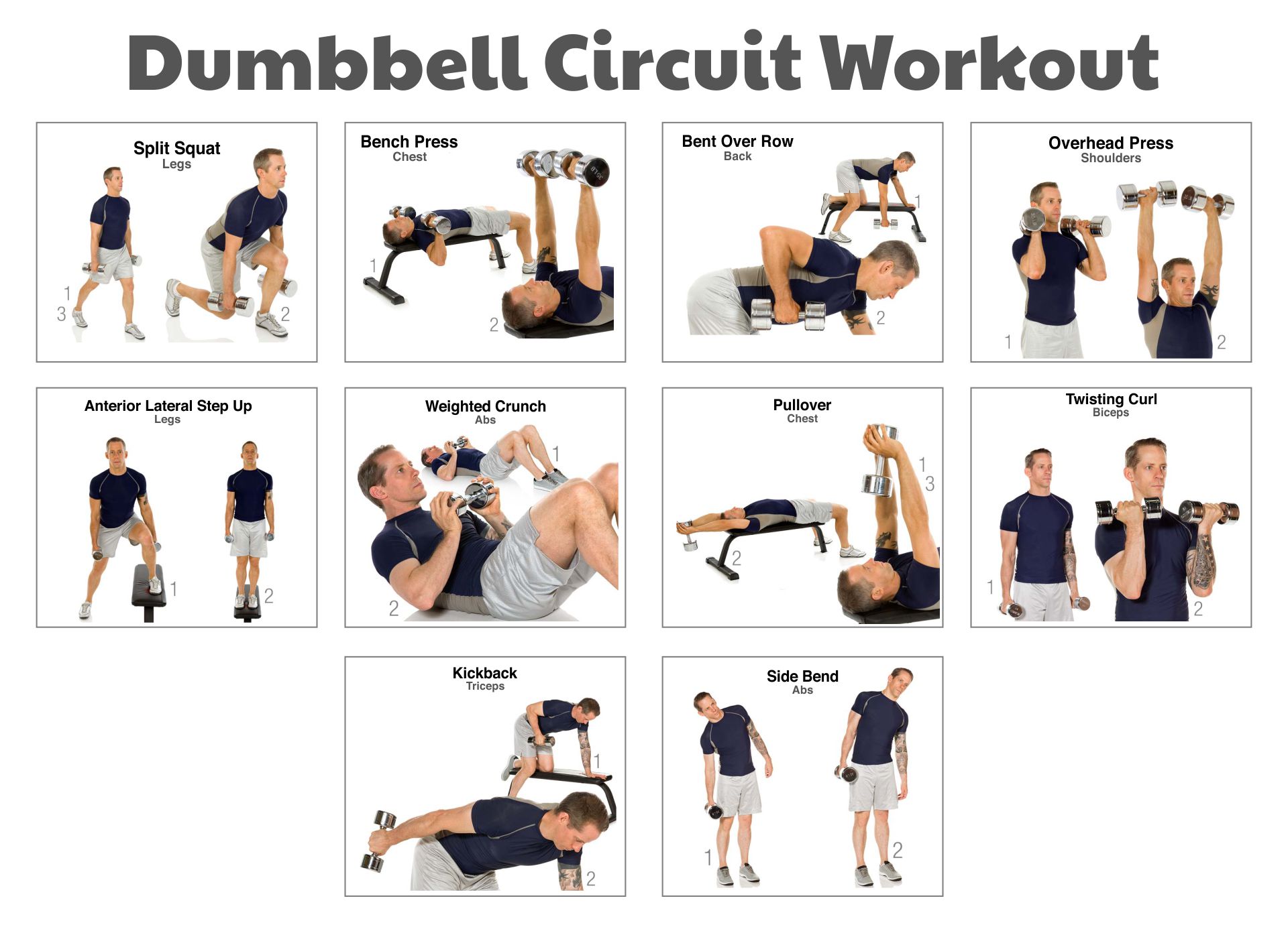 Dumbbell Workout Chart Printable