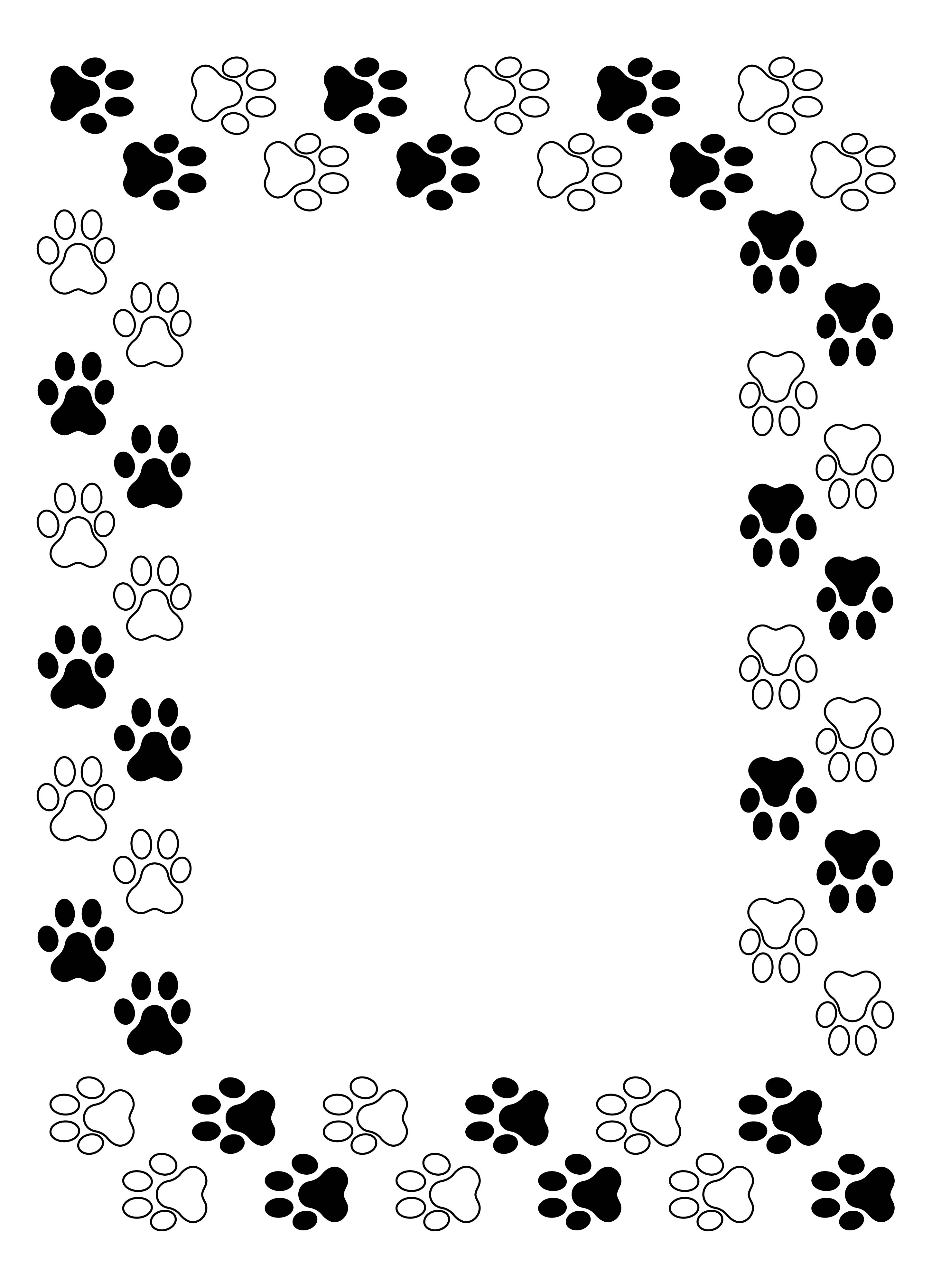 Dog Free Printable Lined Writing Paper With Borders | Printablee