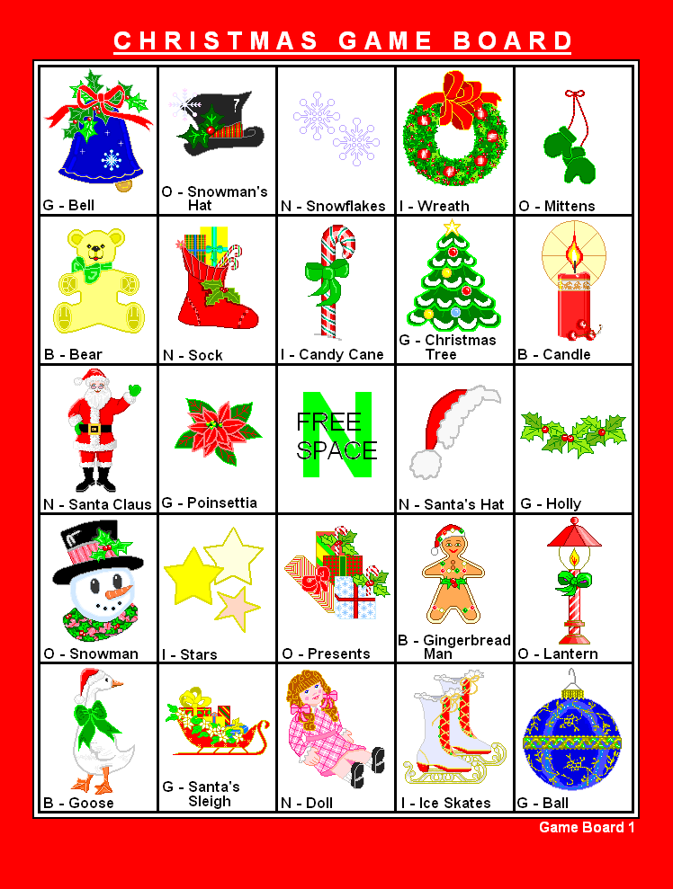 Printable Christmas Bingo Game