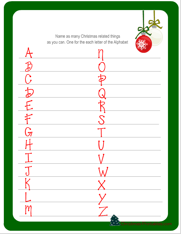 Printable Christmas Games