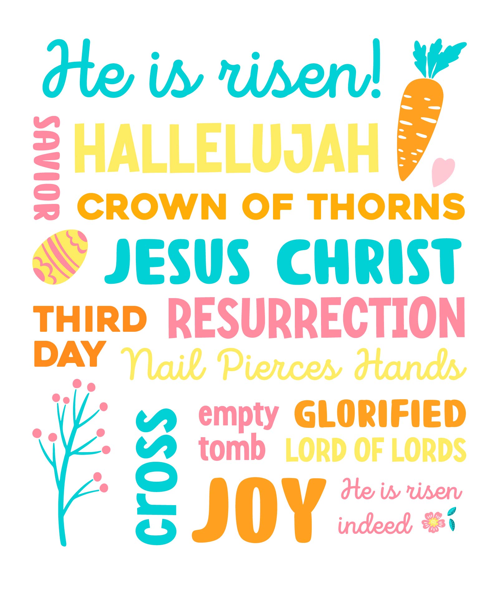 Printable Christian Easter Subway Art