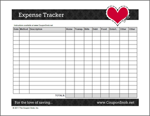 Printable Expense Tracker Sheets