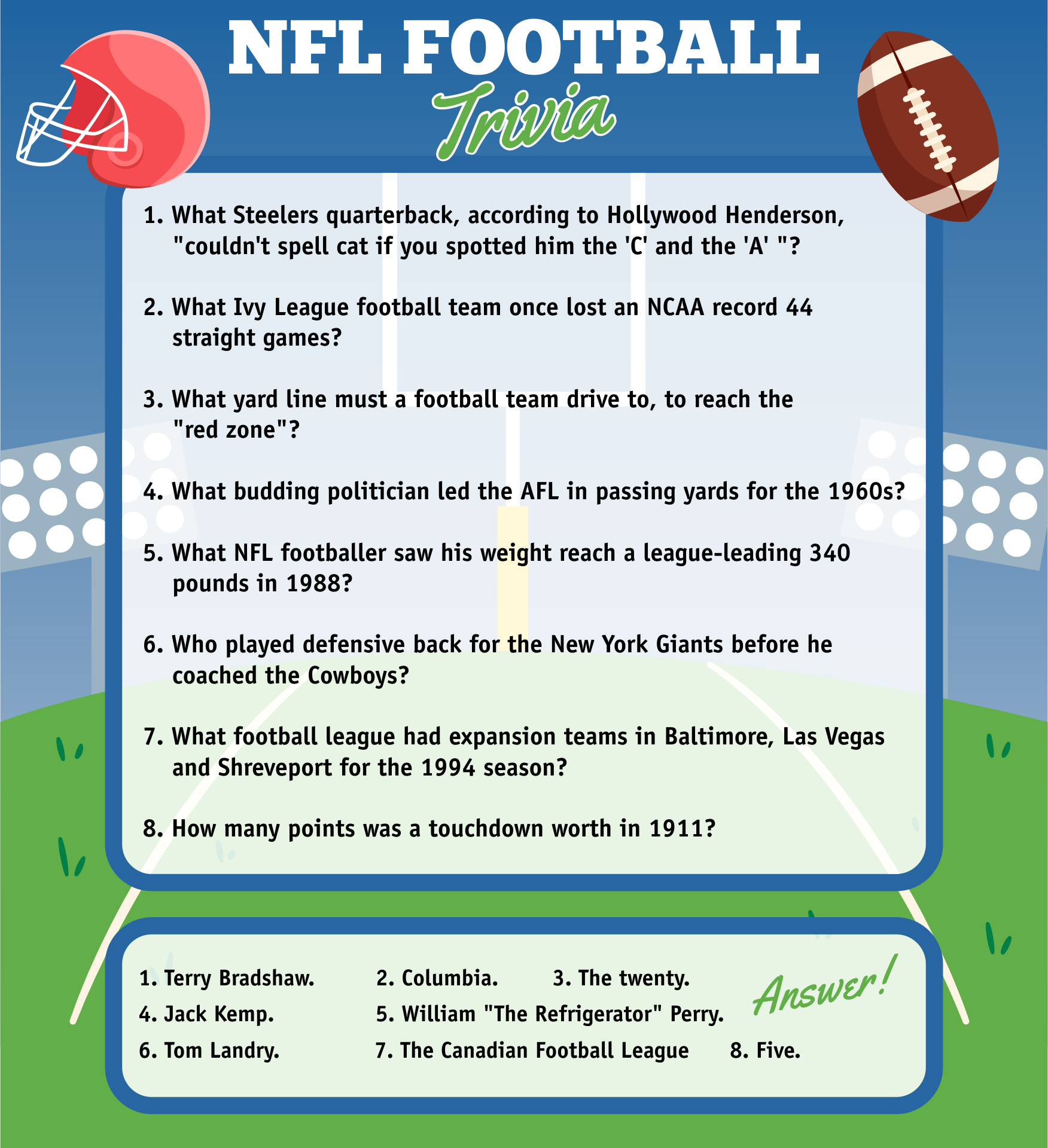 10 Best Printable Football Trivia Questions And Answers - printablee.com