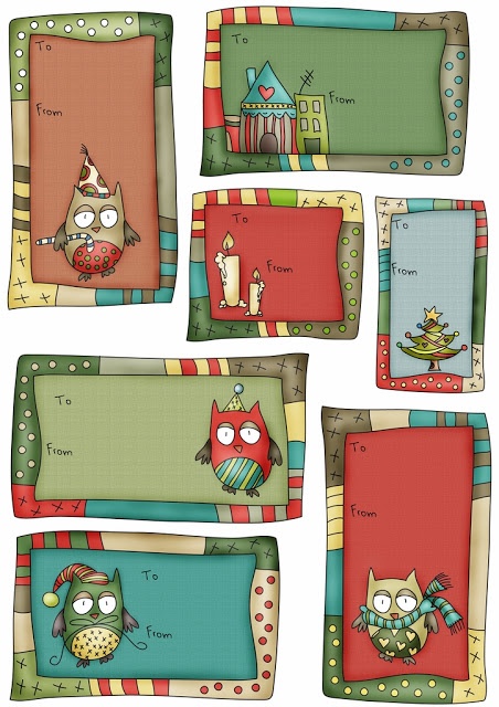 Christmas Gift Tags  Printable Owls