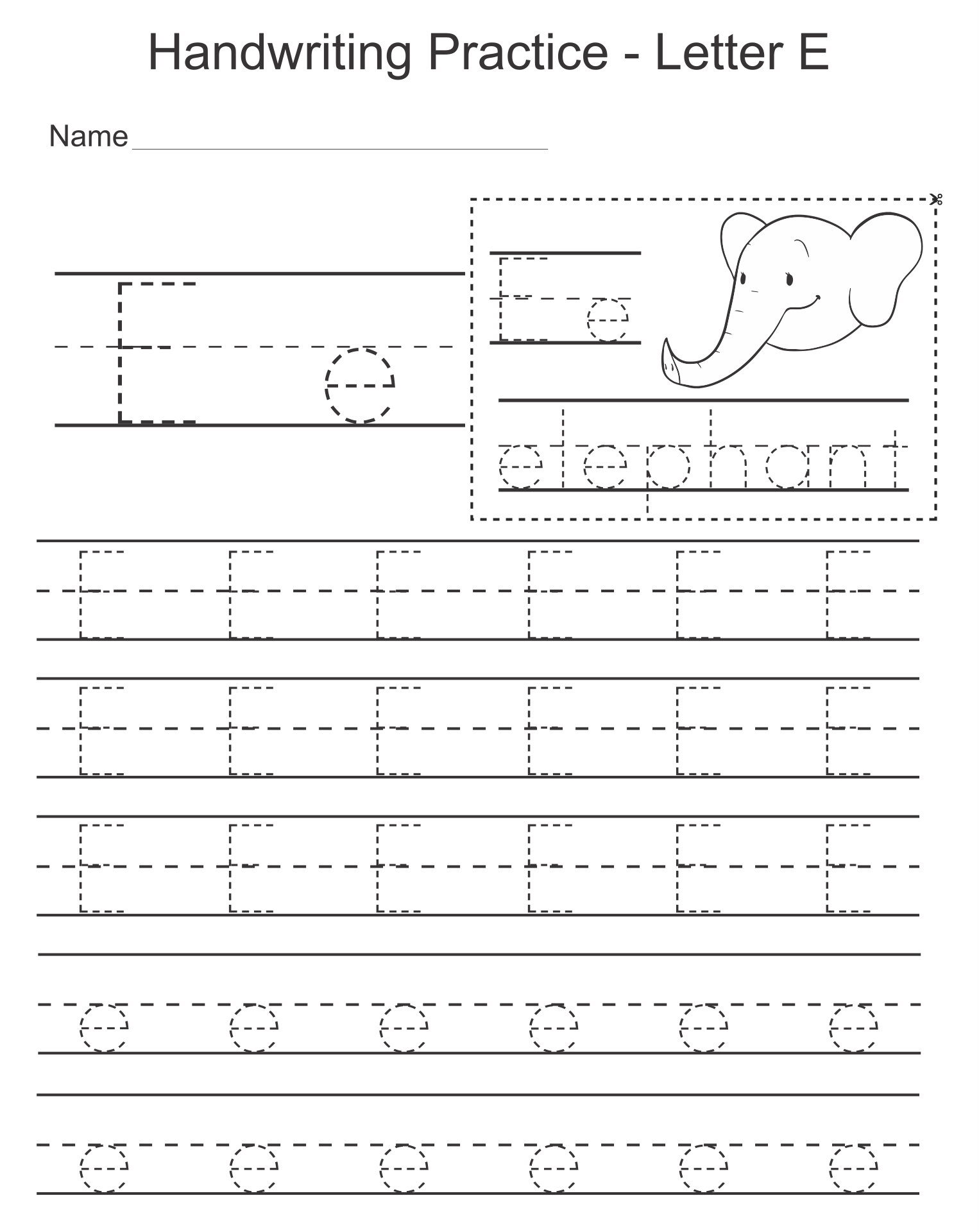 Letter E Worksheets  Printable