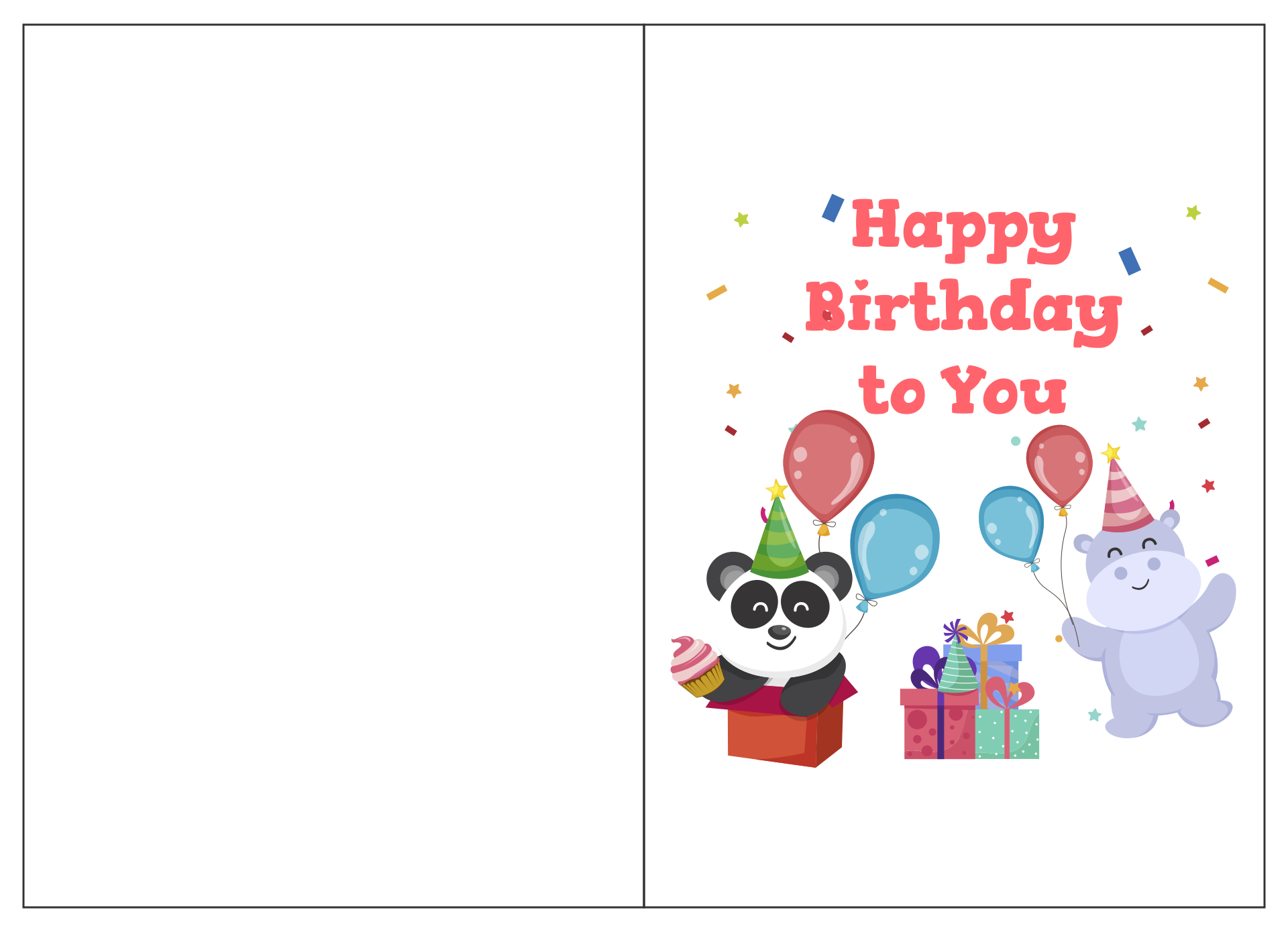 free printable happy birthday card for kids ausdruckbare foldable ...