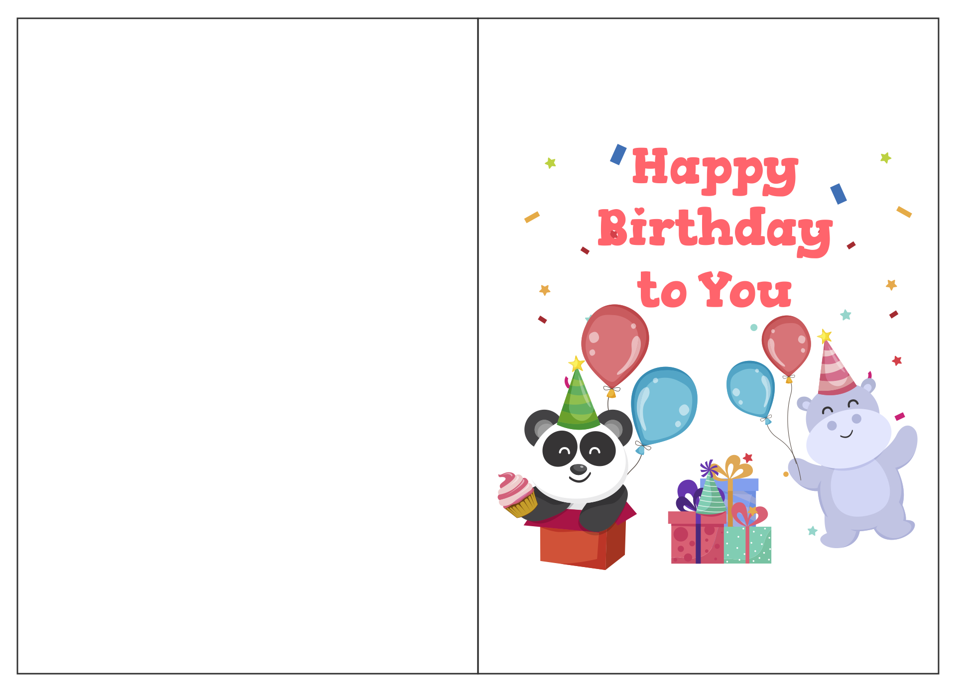 Foldable Birthday Card Template Mightyprintingdeals