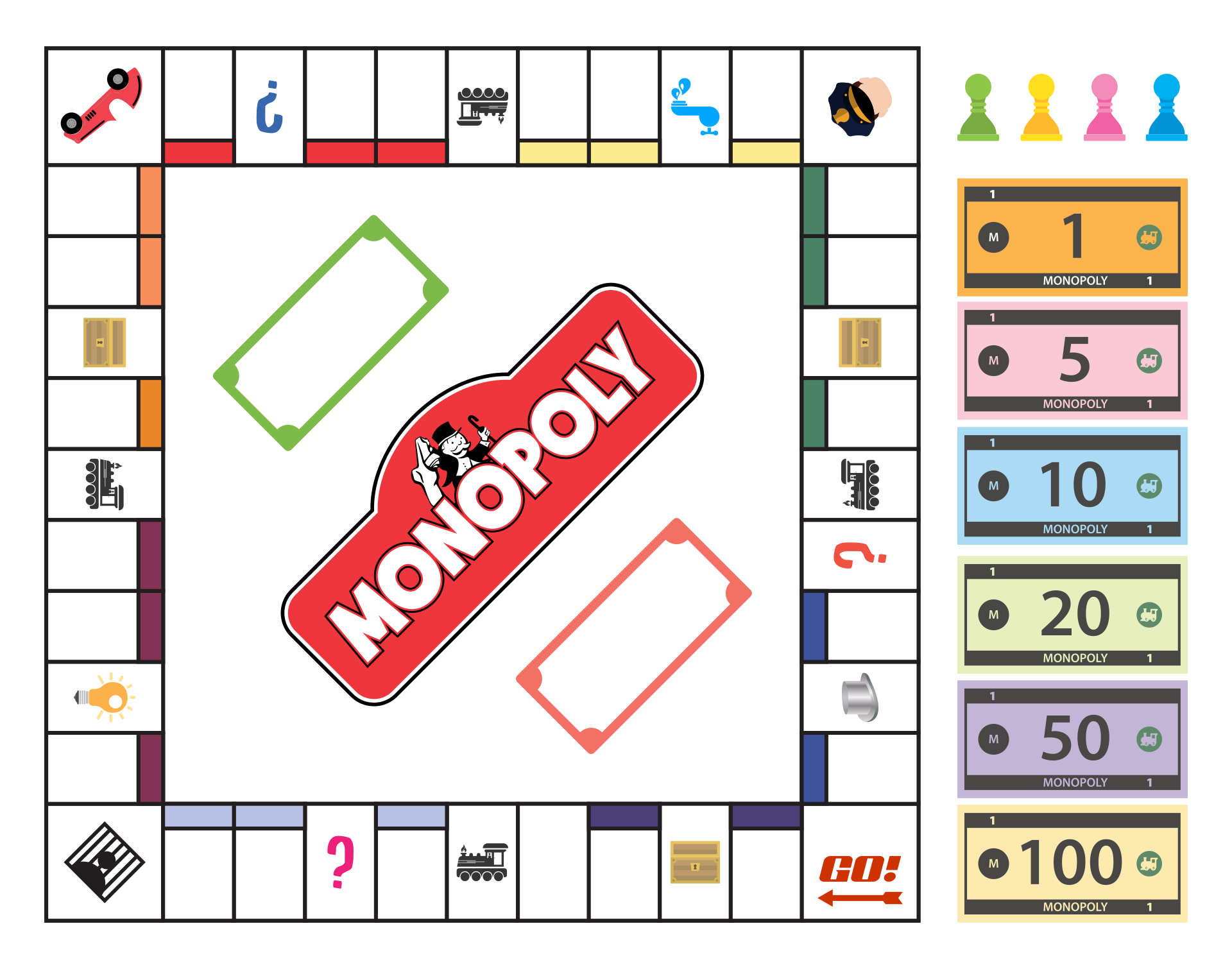 empty monopoly board template