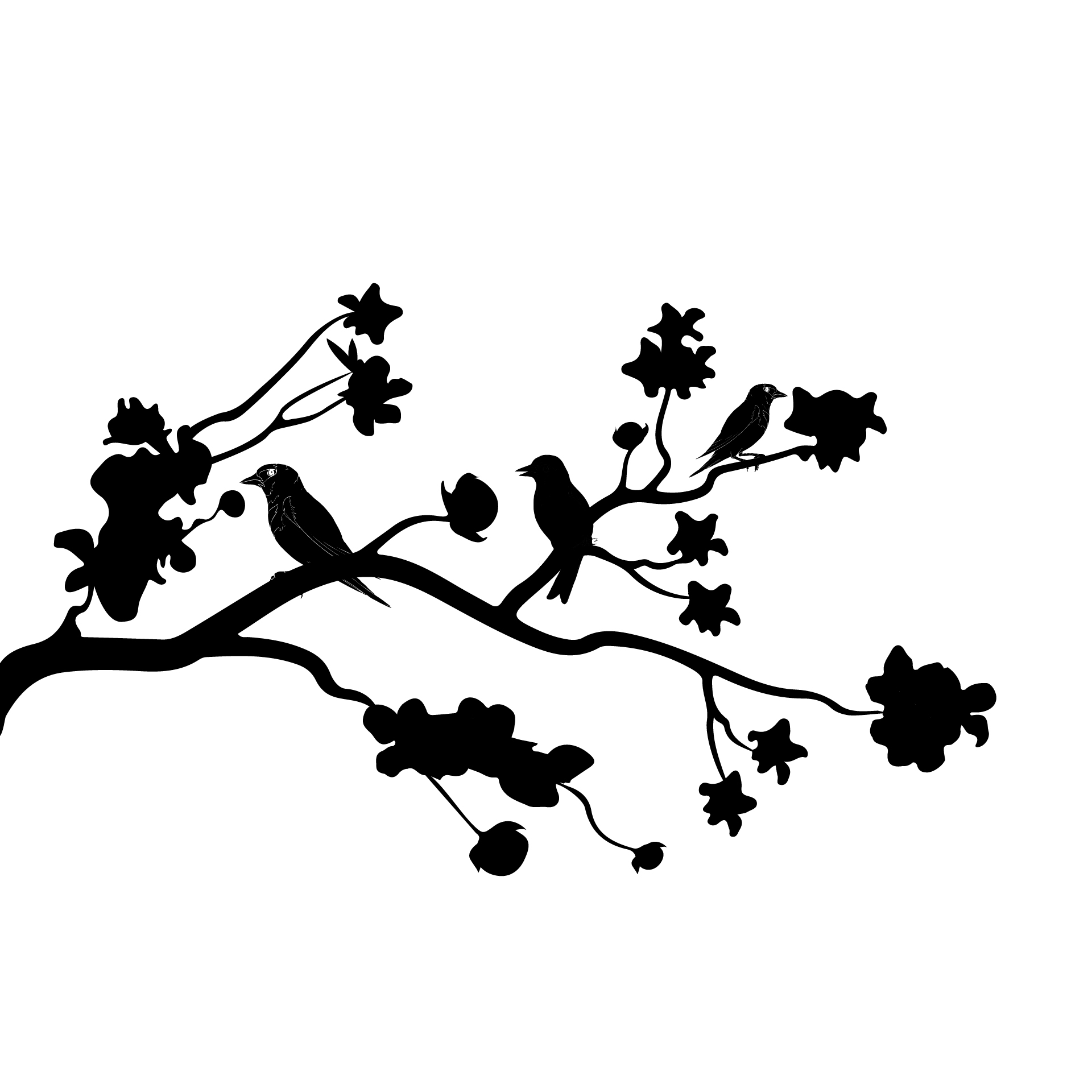 Printable Bird On Branch