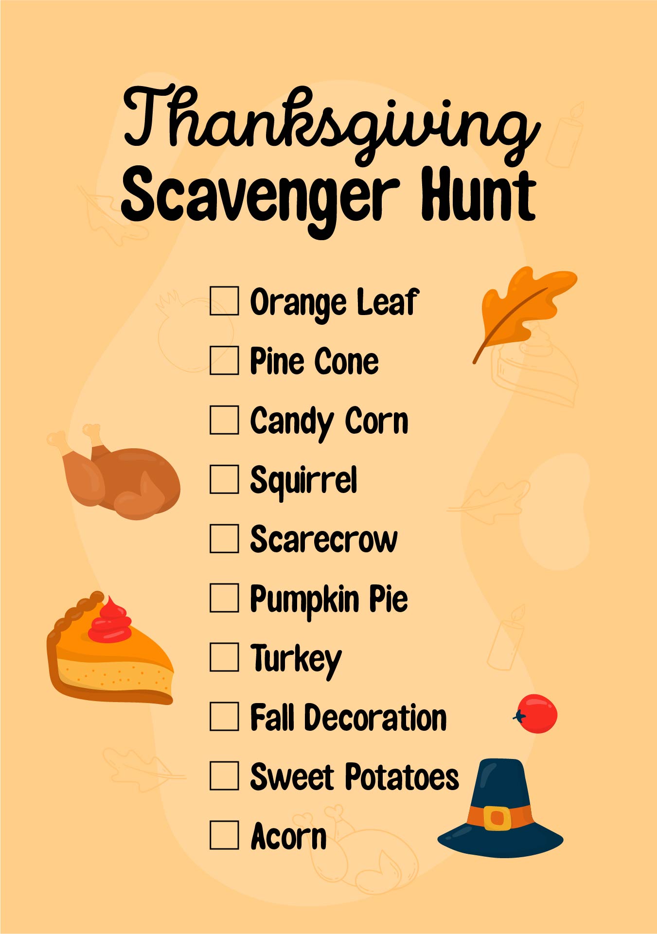 Thanksgiving Scavenger Hunt Printable