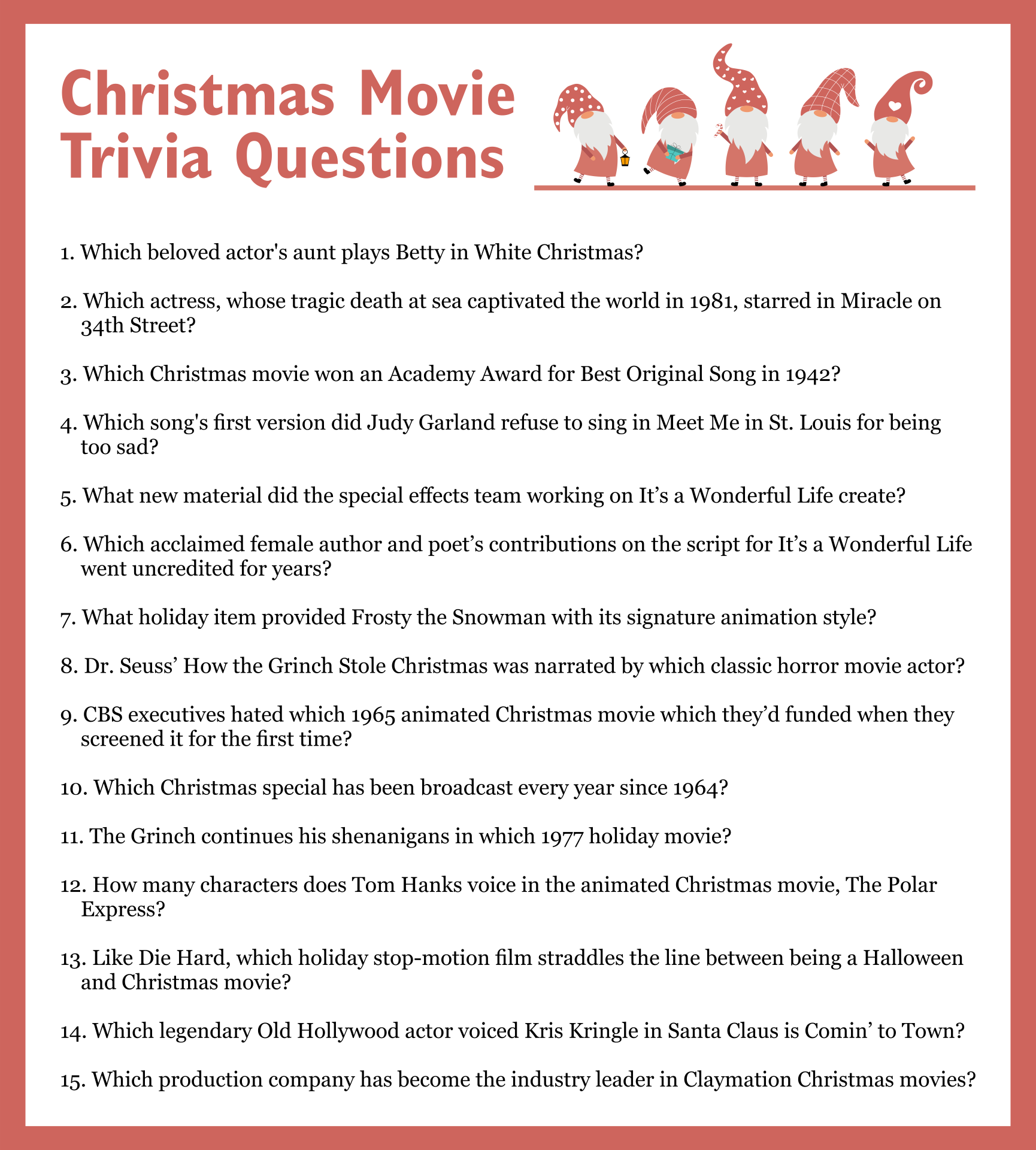 Christmas Trivia Questions - 15 Free PDF Printables | Printablee