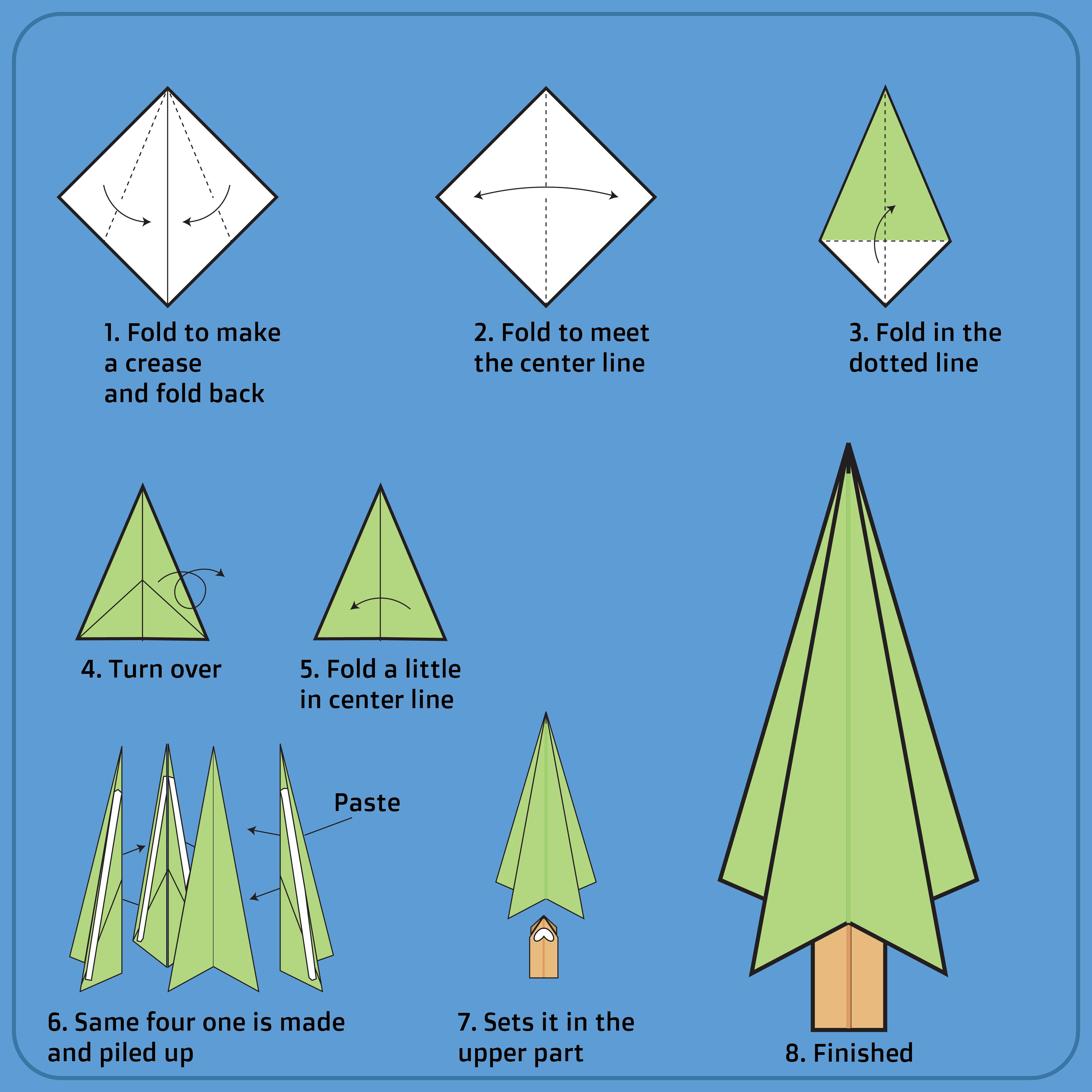 4 Best Folded Christmas Tree Printable Templates
