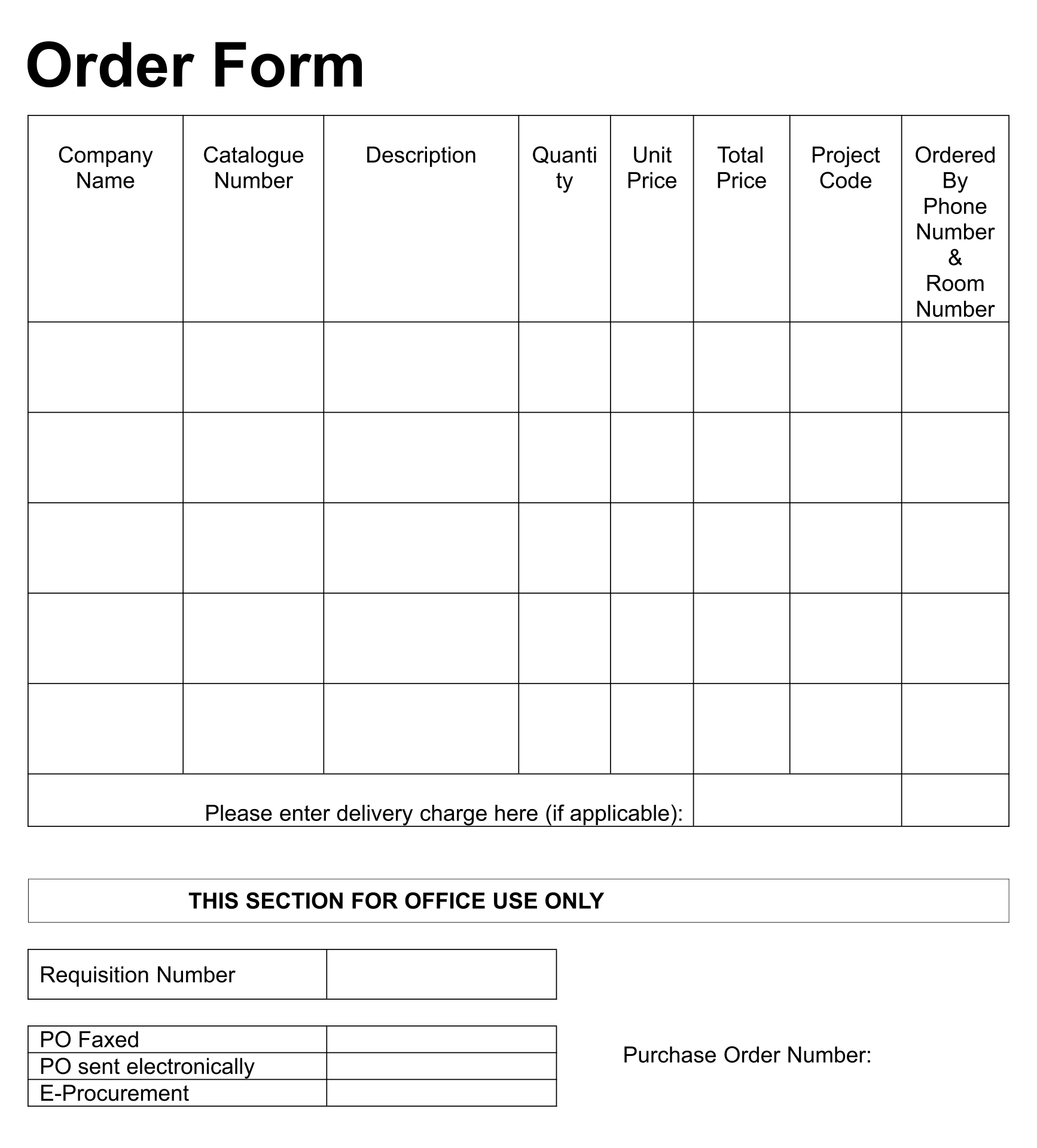 Blank Order Forms 10 Free PDF Printables Printablee