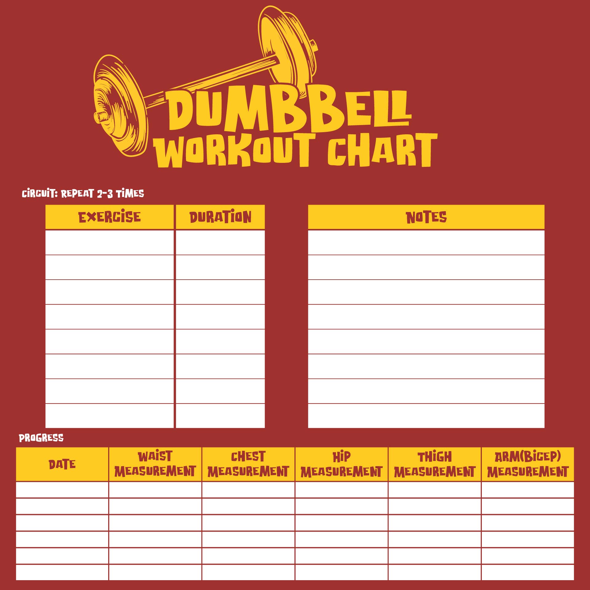 Weight Lifting Workouts Charts 10 Free PDF Printables Printablee