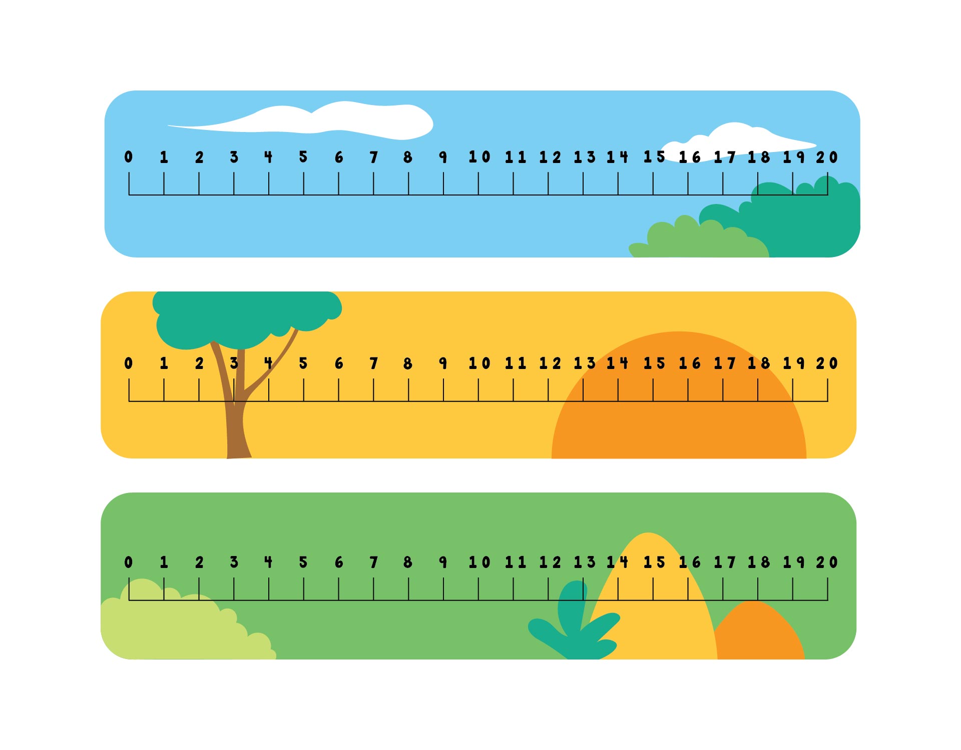 Number Lines 0 20 Printable