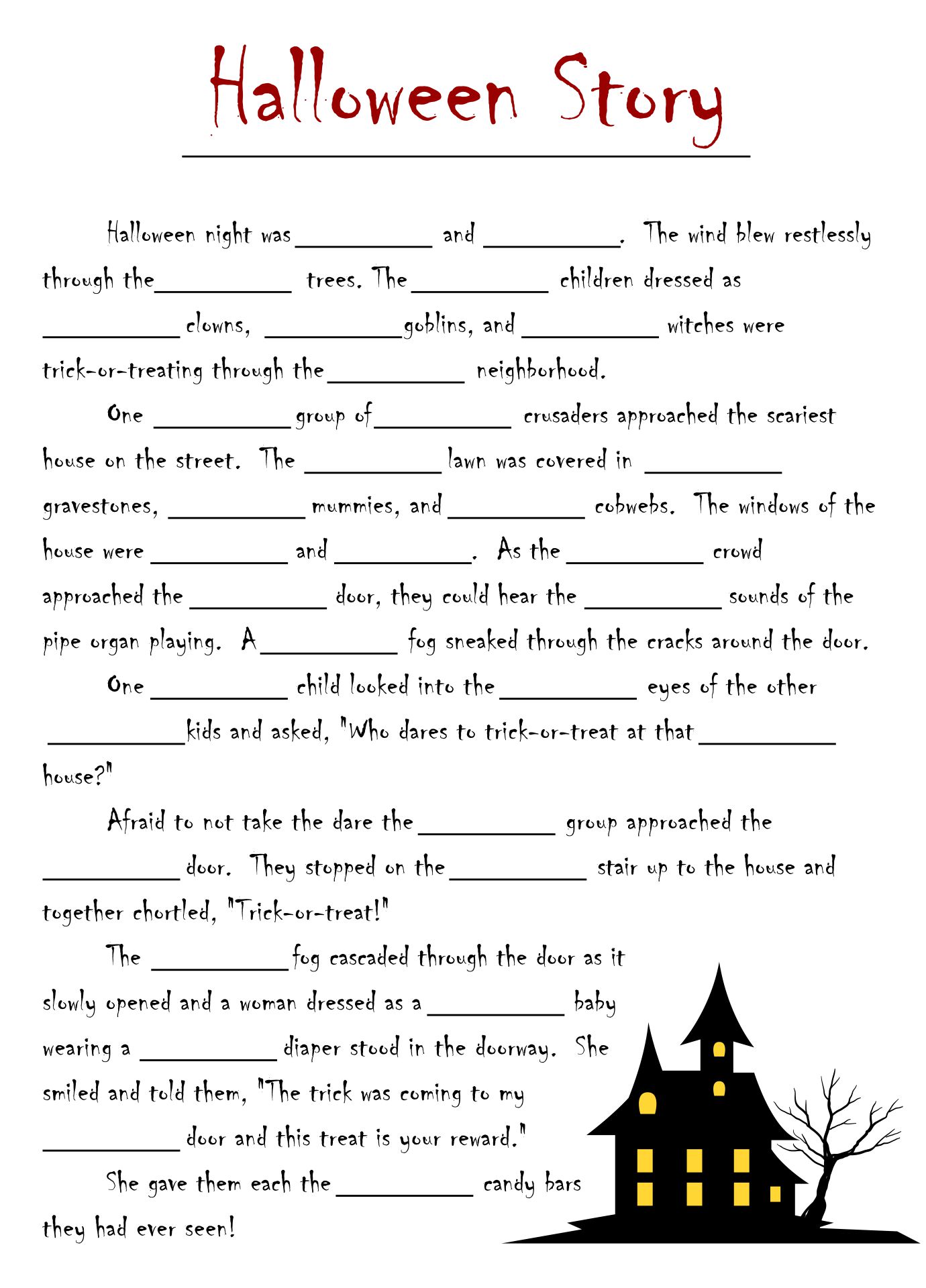Printable Halloween Stories - Printable Word Searches