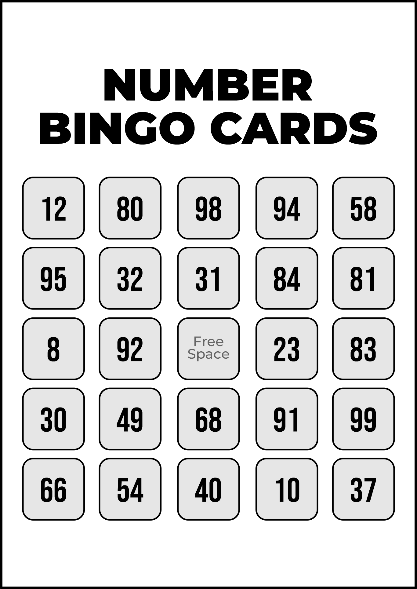 Number Free Printables Printablee