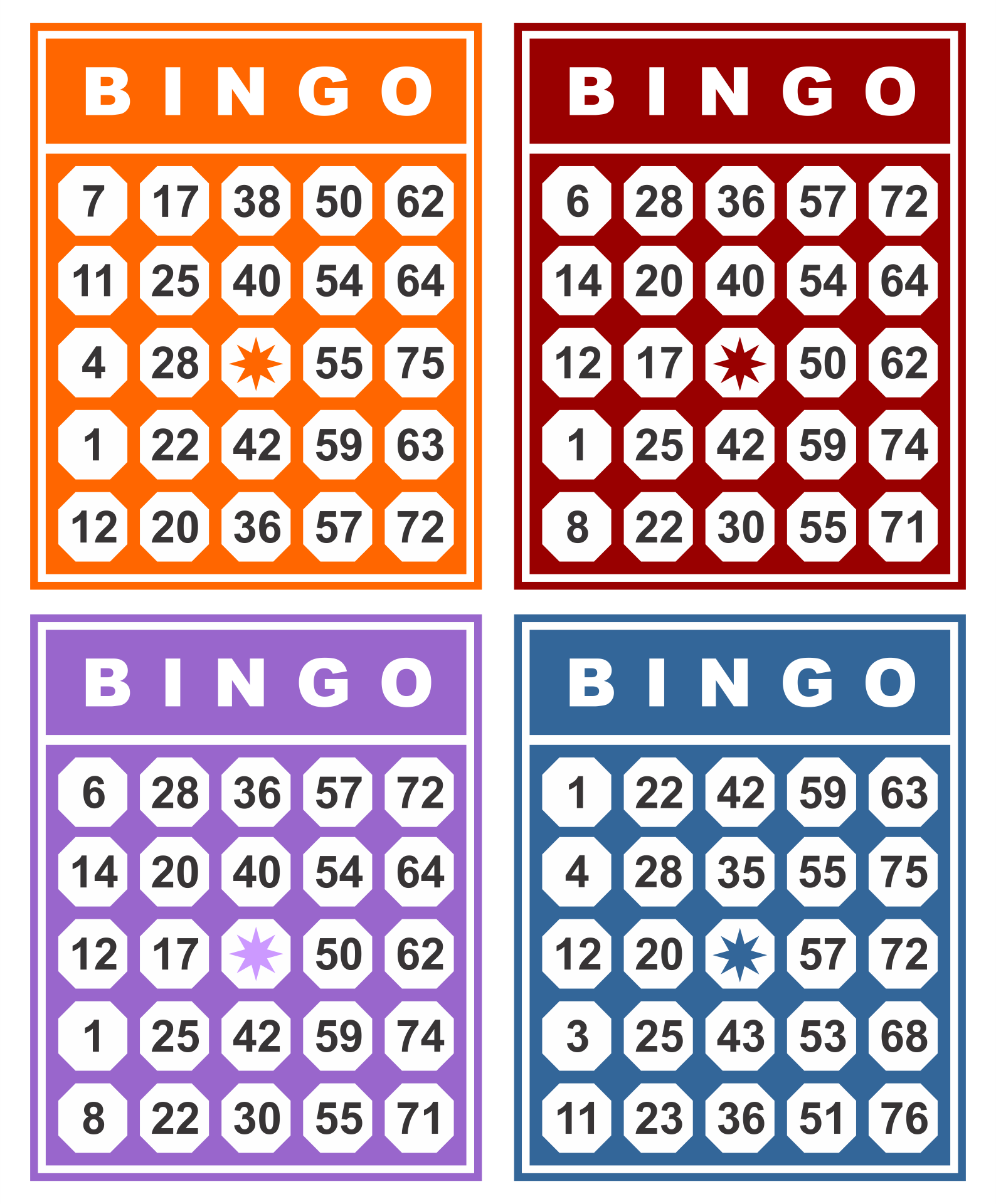 printable bingo cards with numbers 1 75