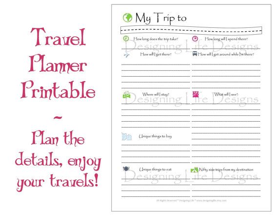 Printable Vacation Planner