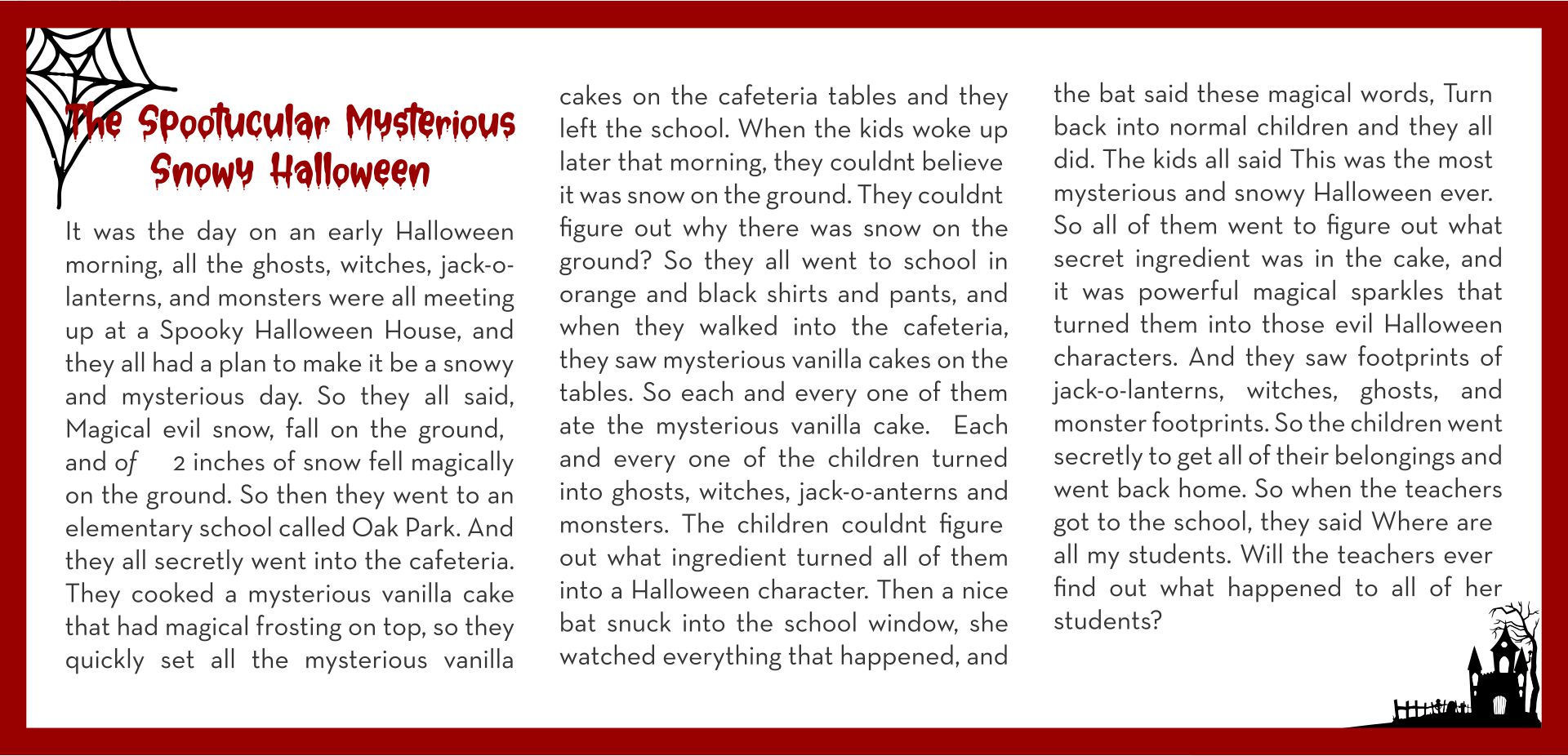 Printable Halloween Stories For Kids