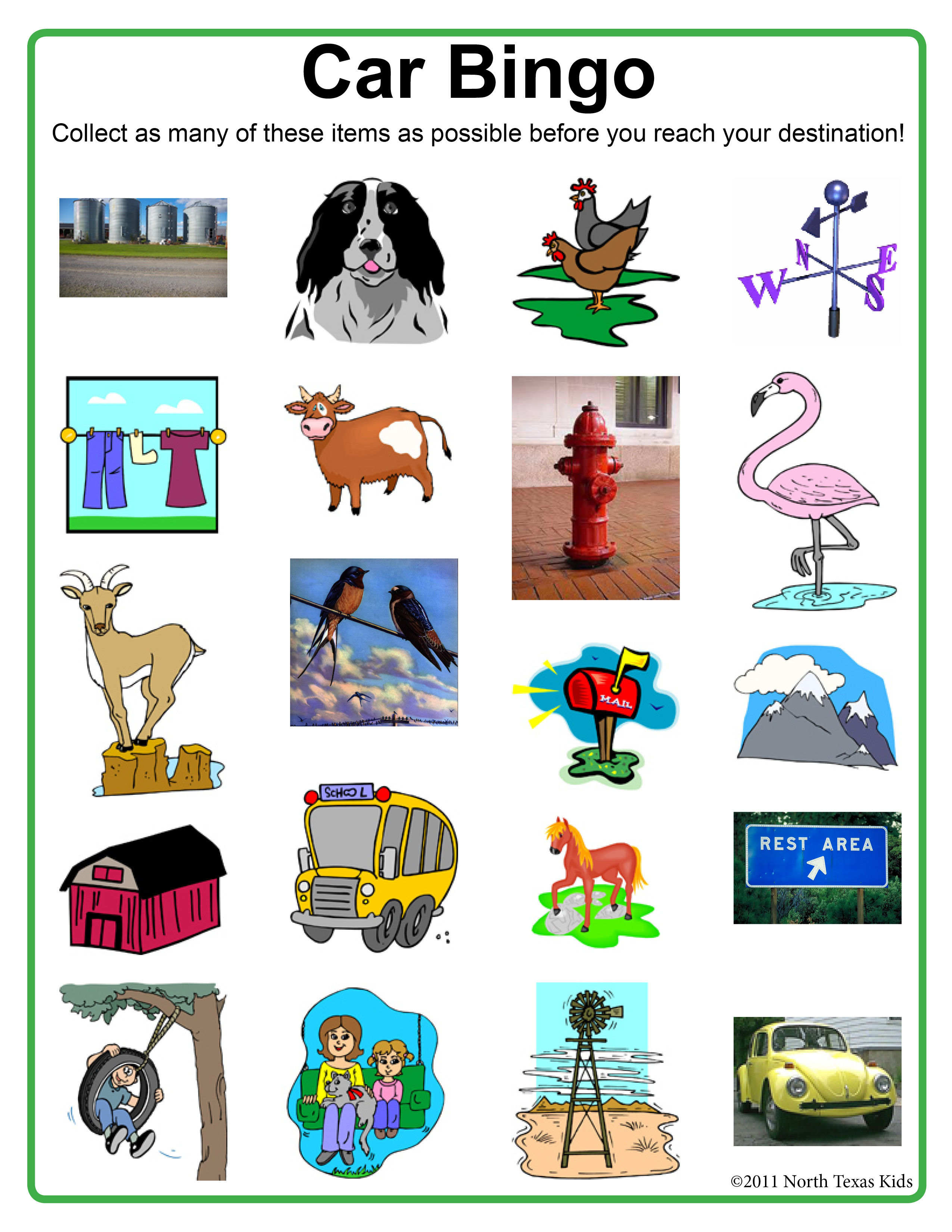 Road Trip Car Bingo Printables