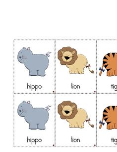 Zoo Animal Matching Game Printable