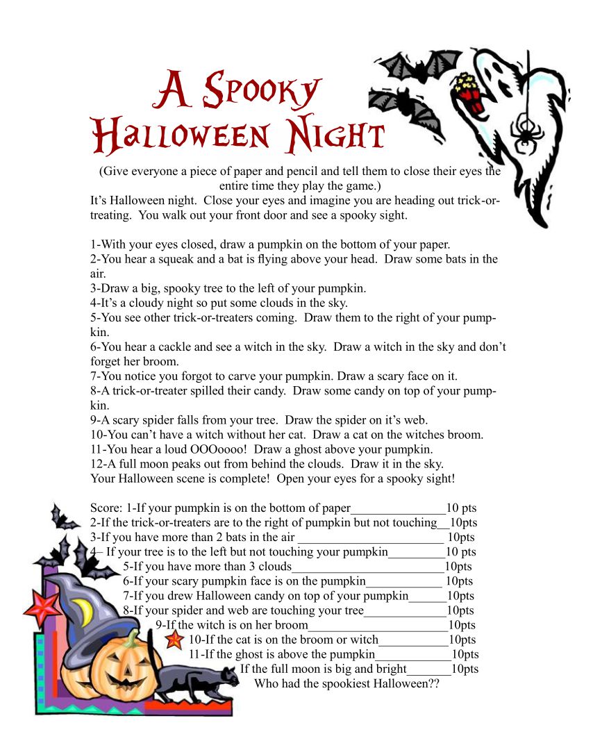 Free Printable Halloween Left Right Game