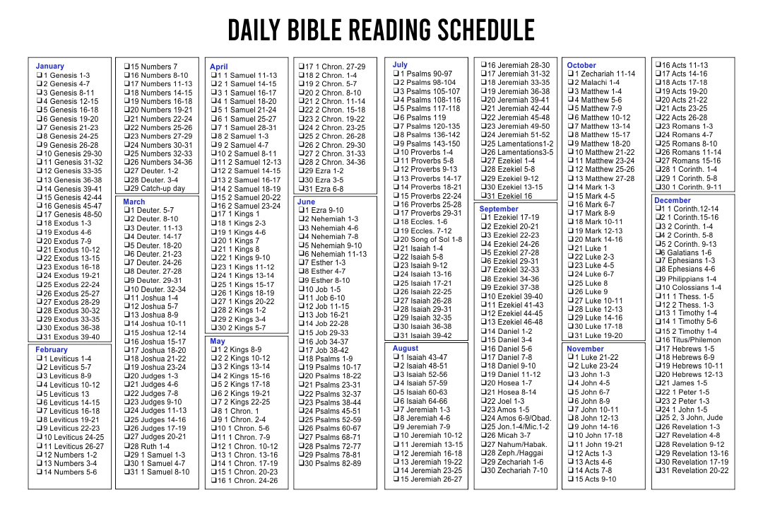 Printable Bible Reading Plan For Beginners